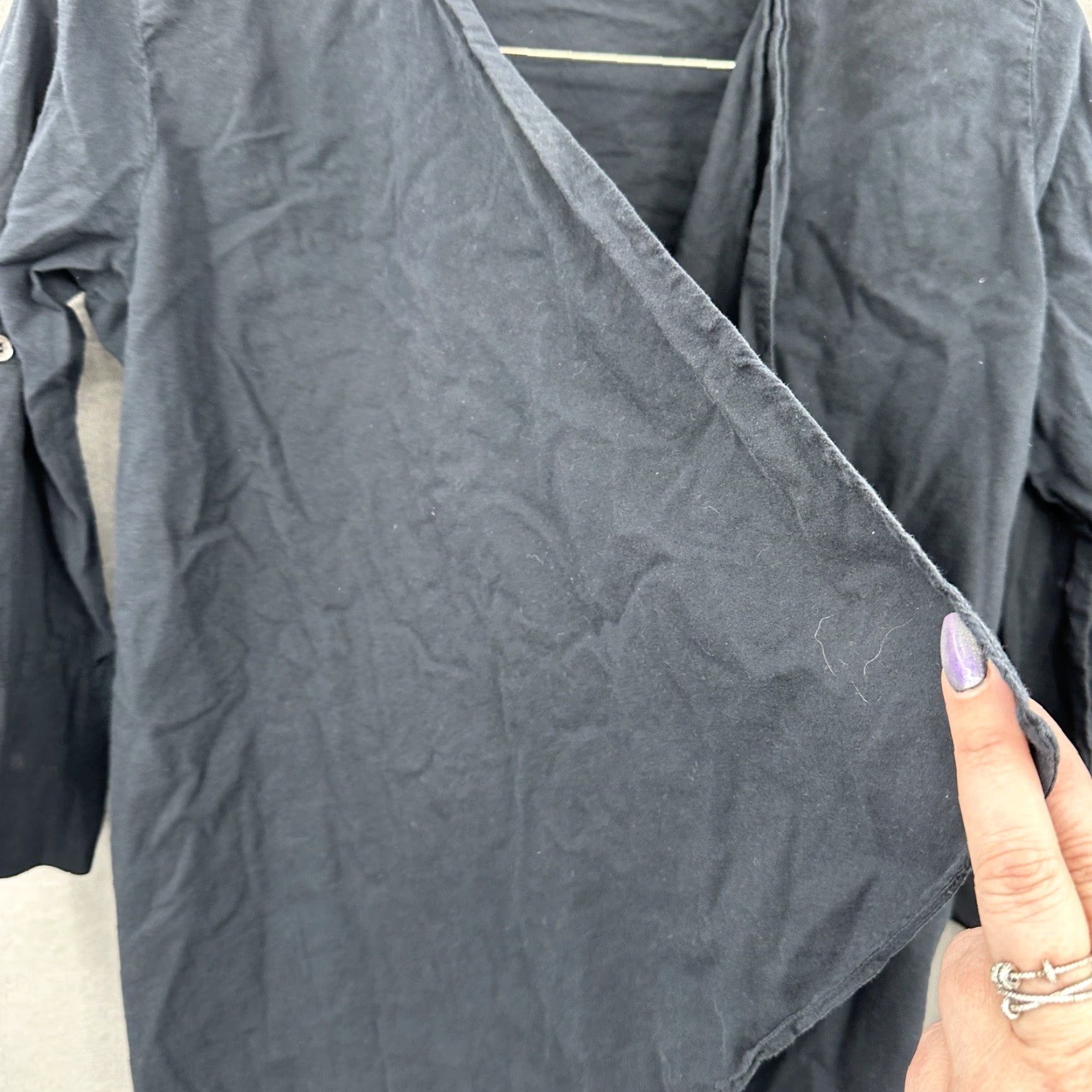 James Perse Vintage James Perse Women’s Black Cotton Open Drape Cardigan Relaxed Fit Small Casual Modern Size S / US 4 / IT 40 - 5 Thumbnail