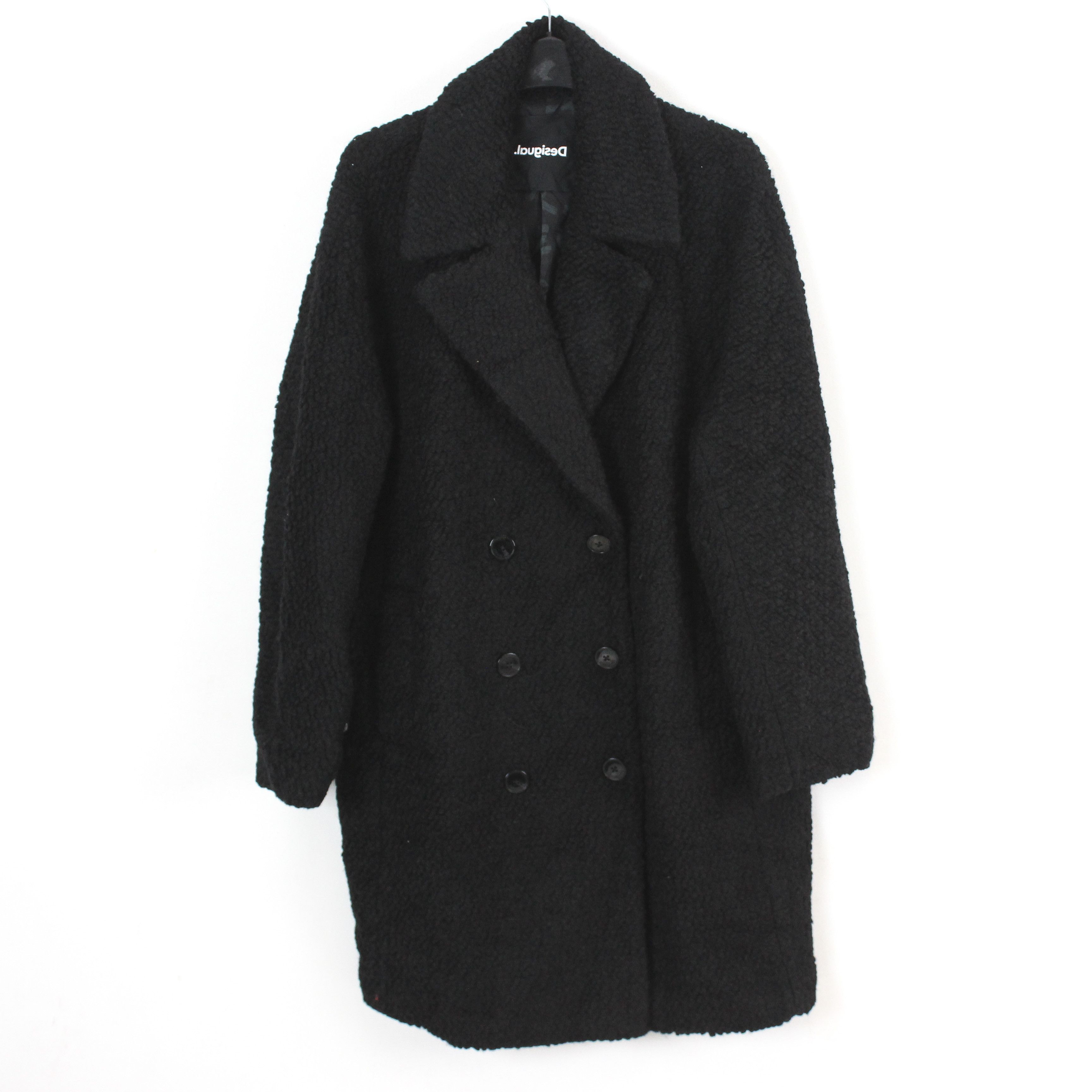Desigual Womens L Wool Jacket Pea Coat Trench Mac Sherpa Winter Size L / US 10 / IT 46 - 1 Thumbnail