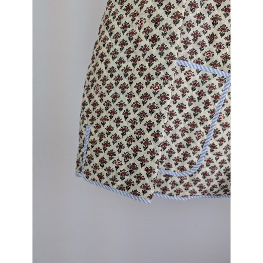Gucci o1rshd1 Flowers On Linen Jacket in Ivory/Red Size US M / EU 48-50 / 2 - 4 Thumbnail
