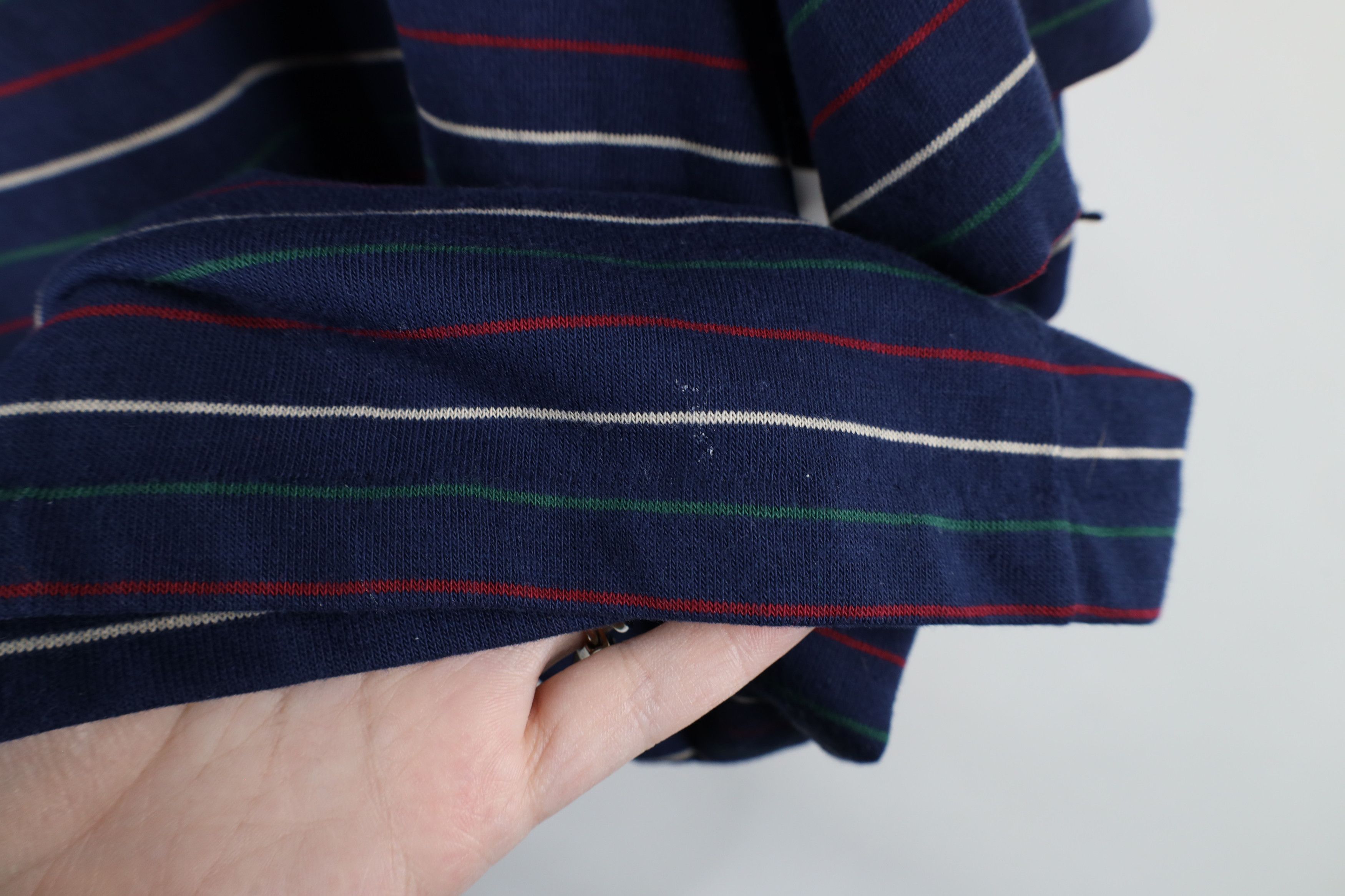 Vintage Vintage 90s Streetwear Pinstriped Knit Polo Shirt USA Size US XXL / EU 58 / 5 - 10 Thumbnail