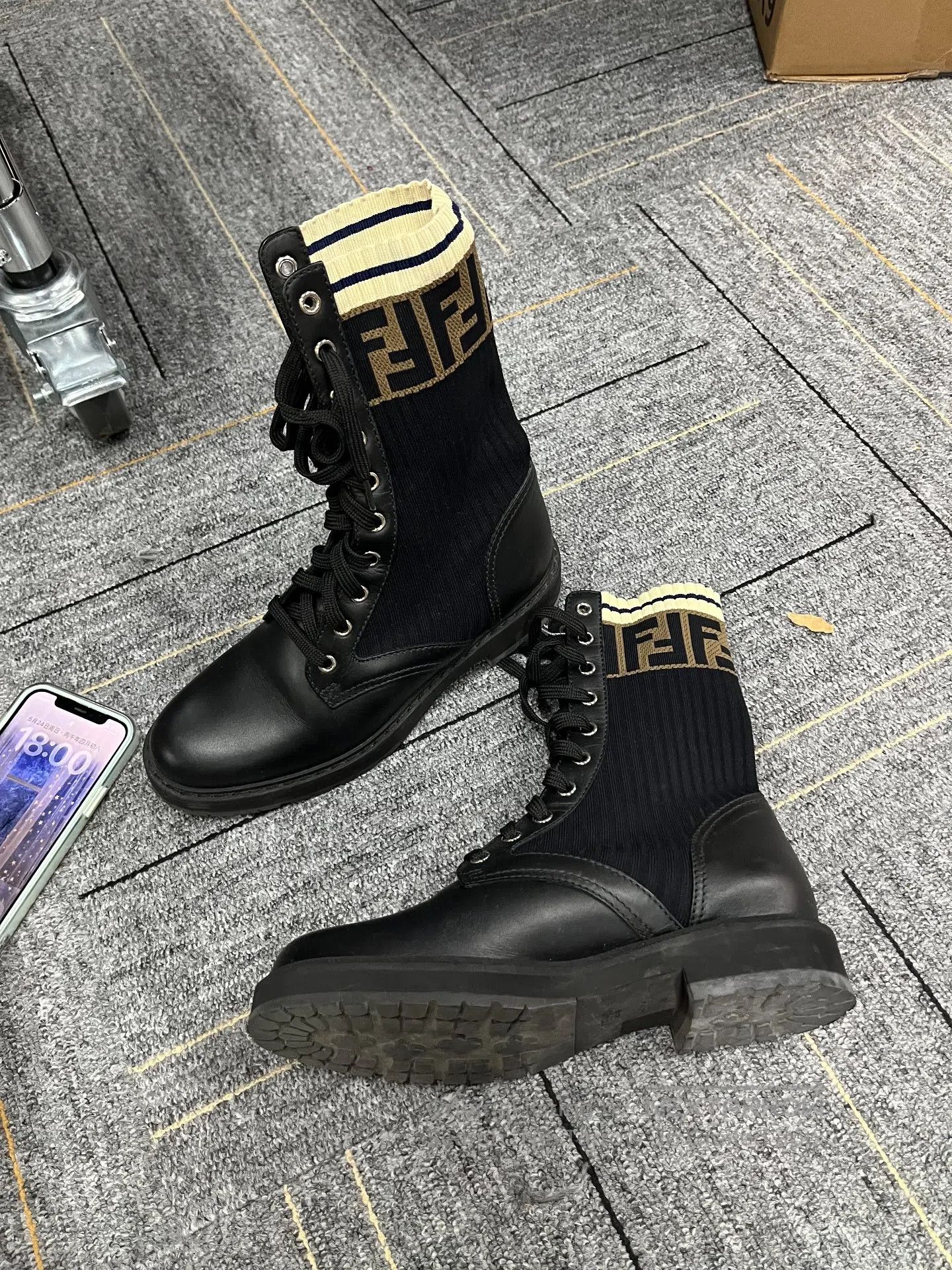 Fendi FENDI Fendi Patchwork Knitted Monogram Sock Booties Size 3 Size US 5.5 / IT 35.5 - 1 Thumbnail