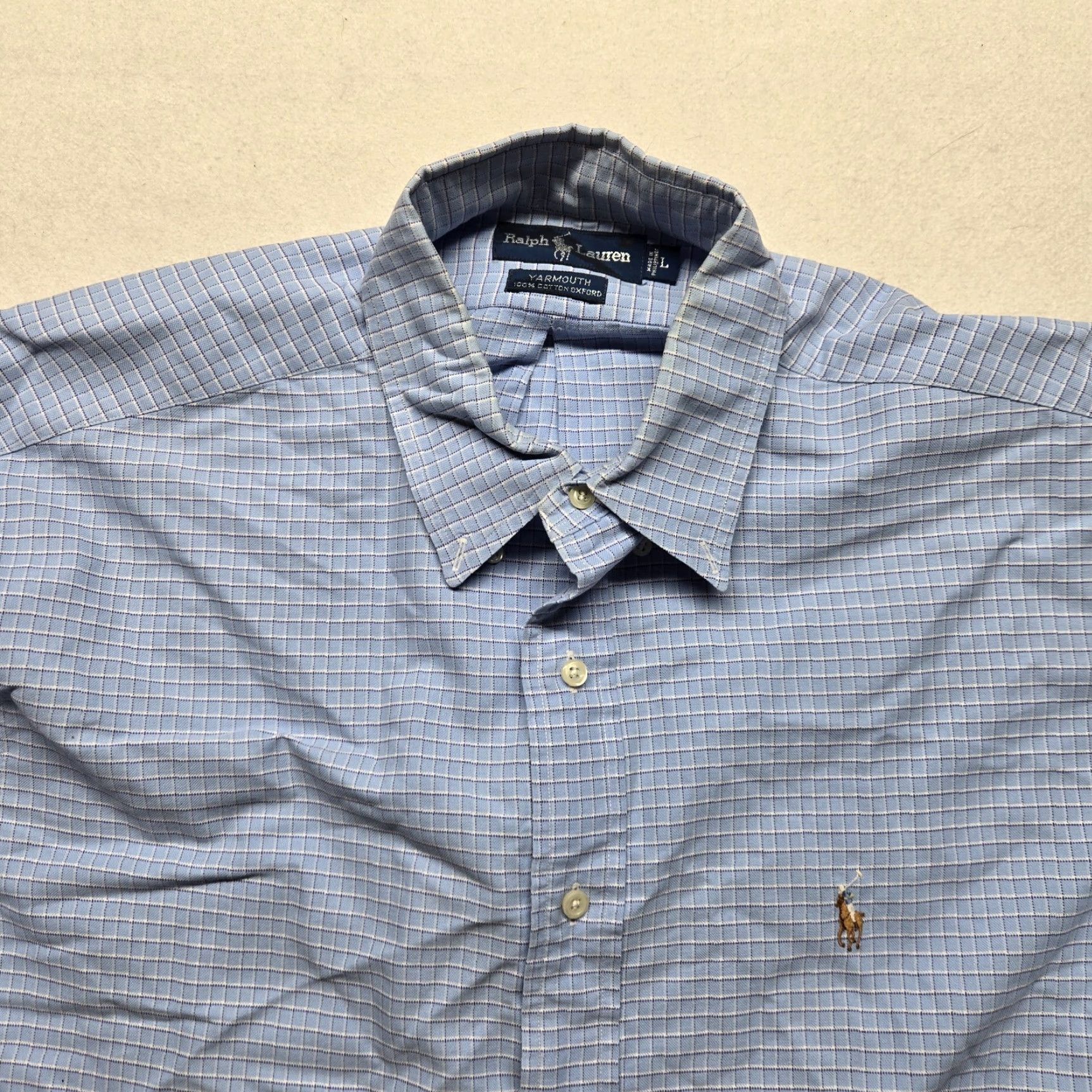 Polo Ralph Lauren Polo Ralph Lauren Shirt Blue Check Adult Men L Large Button-Up Casual Shirt Size US L / EU 52-54 / 3 - 2 Thumbnail