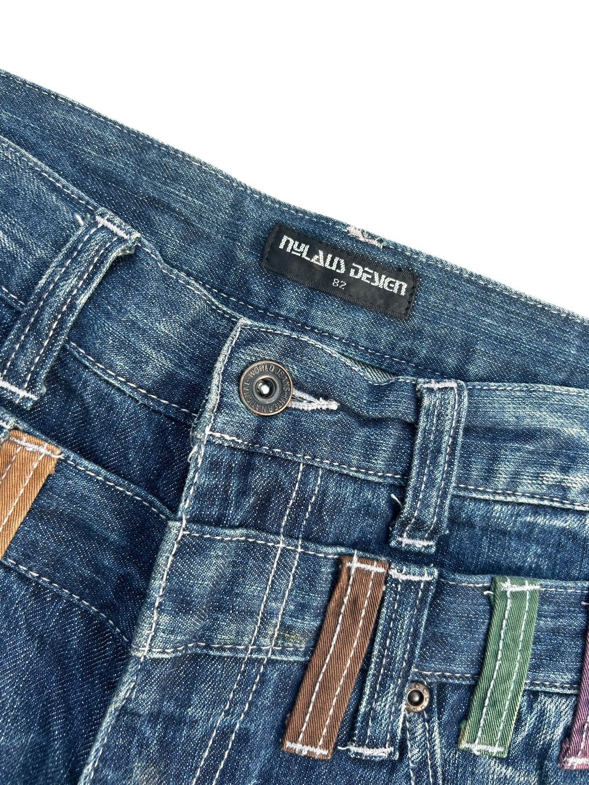 Kapital Nylaus Double Waist Distressed Denim Jeans Size US 31 - 5 Thumbnail