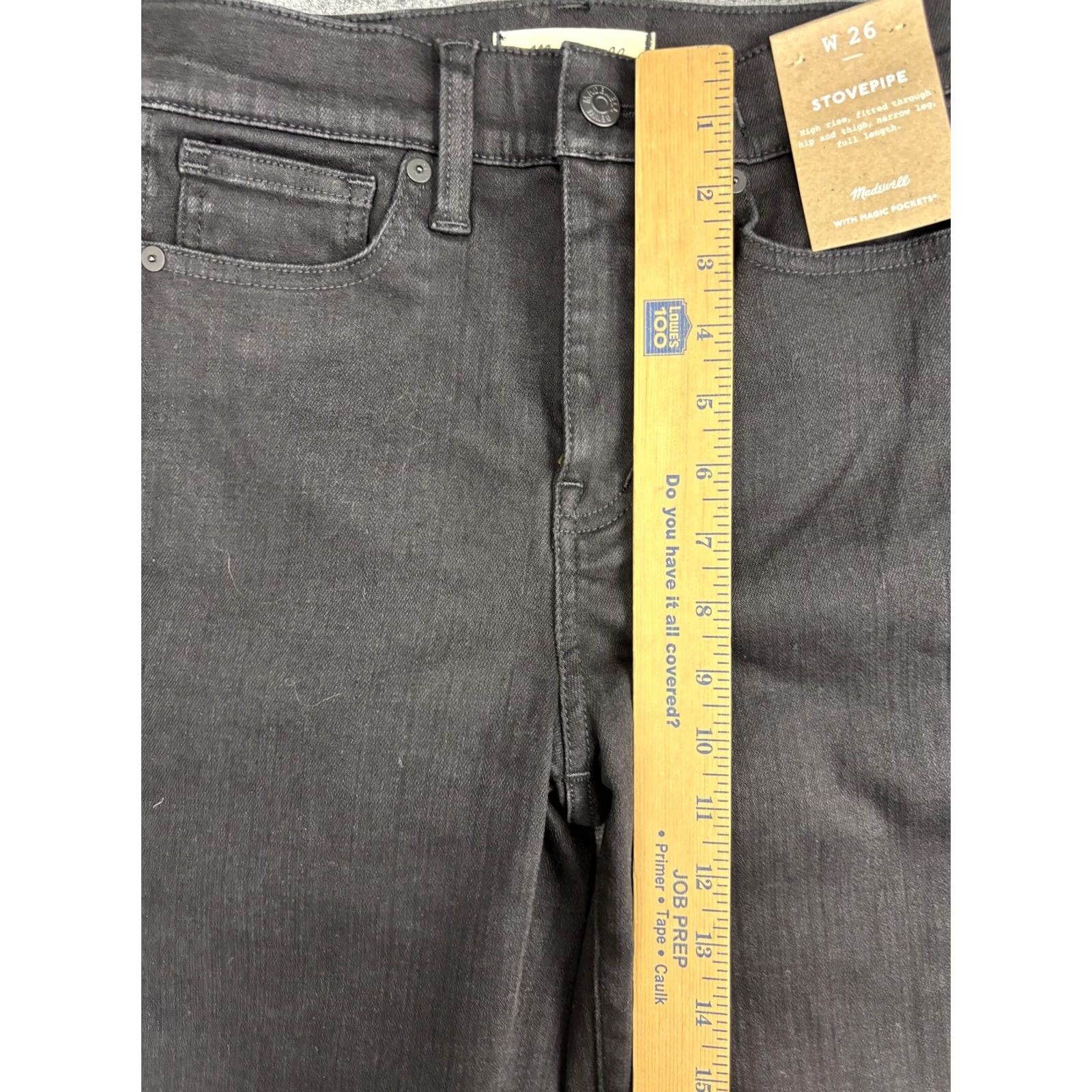 Madewell Madewell Jeans Womens 26 Black Stovepipe High Rise Magic Pockets Stretch Denim Size 26" / US 2 / IT 38 - 5 Thumbnail