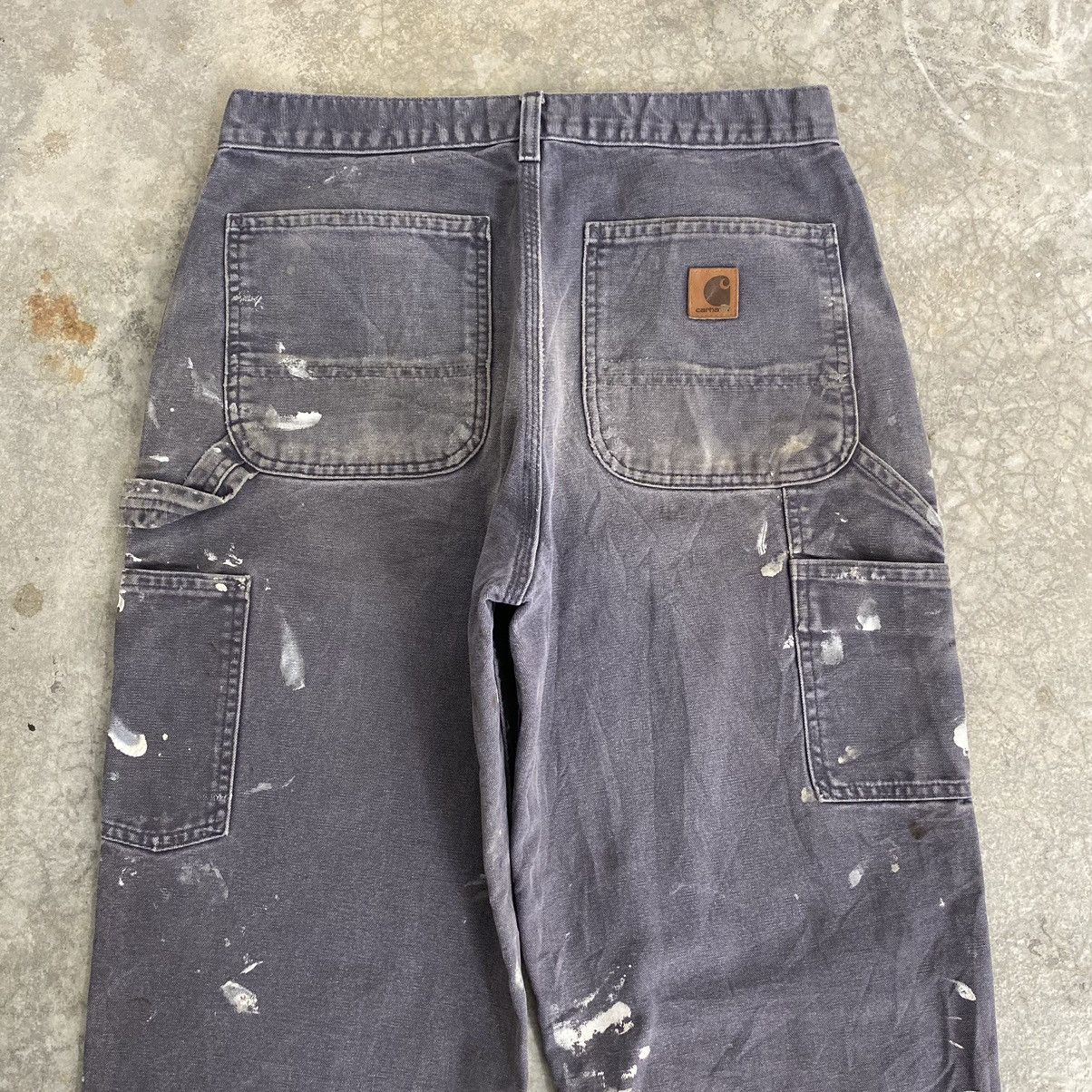 Carhartt VTG Carhartt Faded Petrol Blue Splatter Painter Pants Size US 31 - 18 Thumbnail