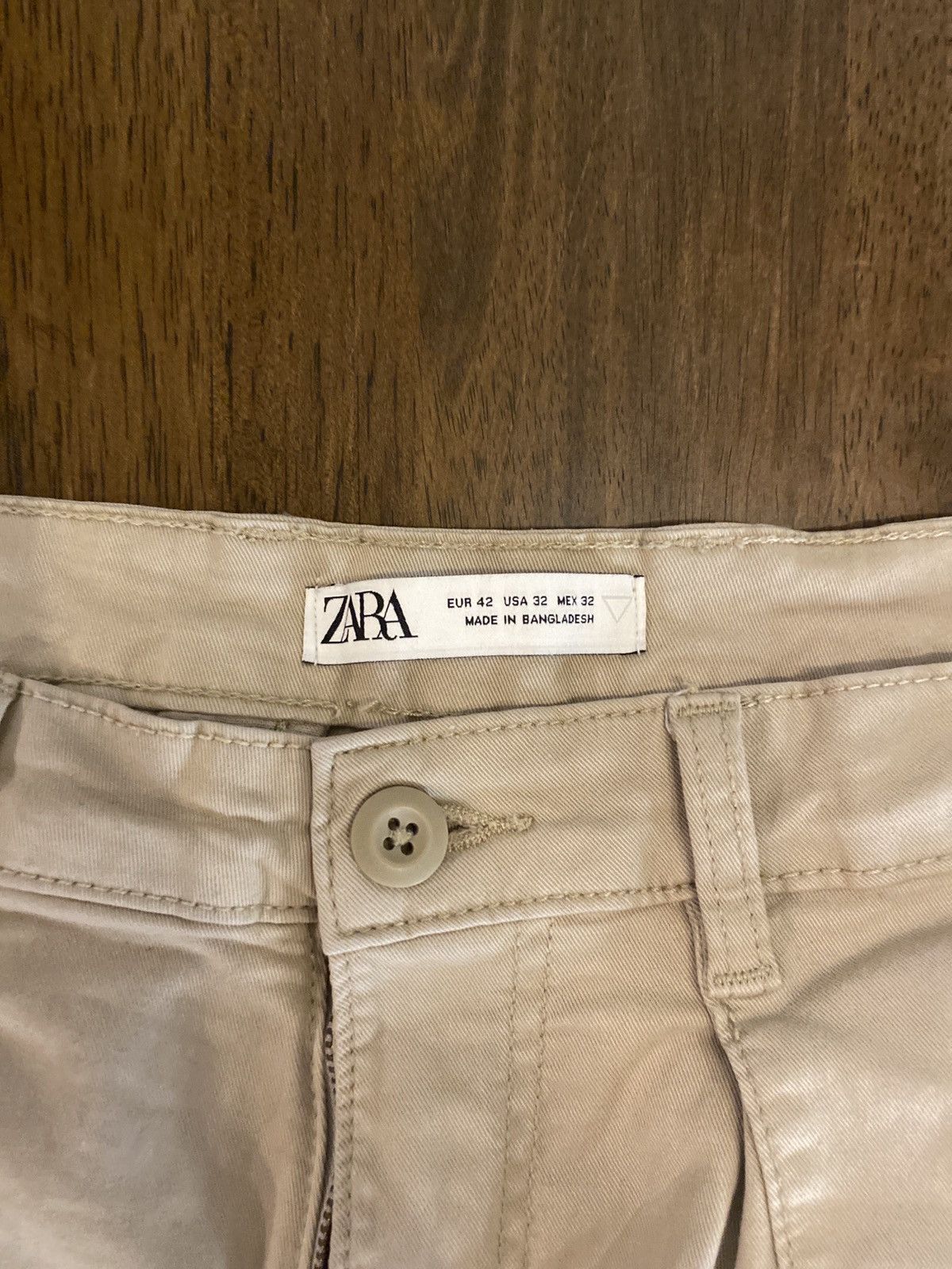 Zara Tan Cargo Pants Size US 32 / EU 48 - 6 Thumbnail