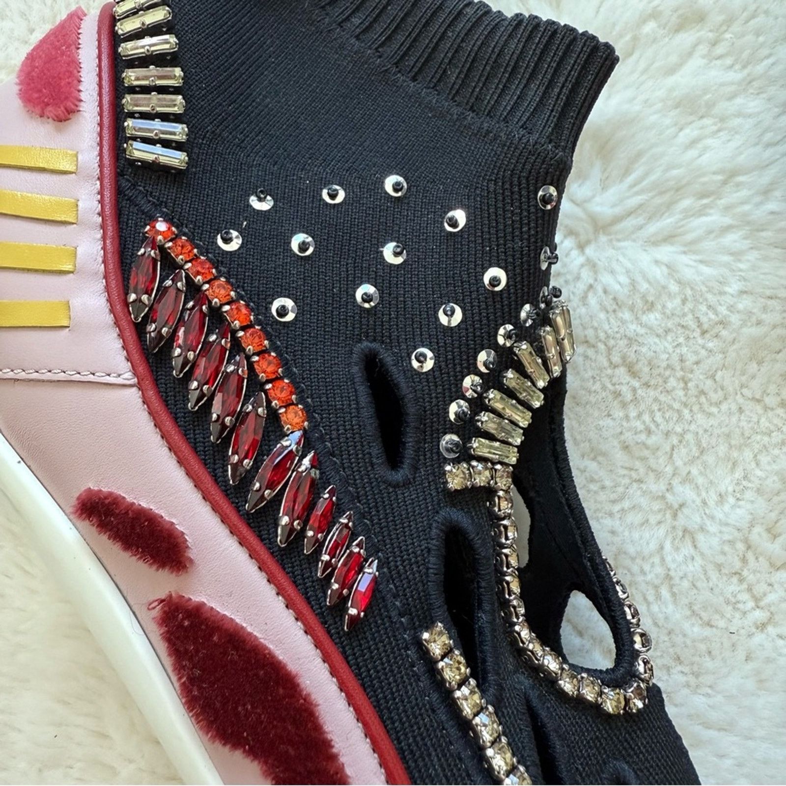 Valentino NEW!! Valentino women ankle booties with crystals size 37 EU Size US 7 / IT 37 - 2 Thumbnail