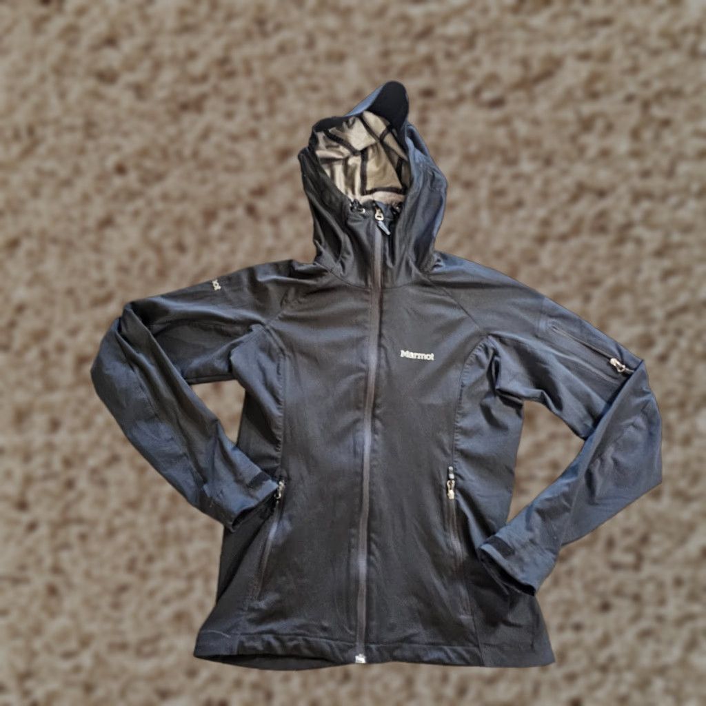 Marmot Marmot Jacket Womens Small Black Gore Windstopper Hooded Full Zip Pocket Outdoor Shirt Size S / US 4 / IT 40 - 1 Thumbnail