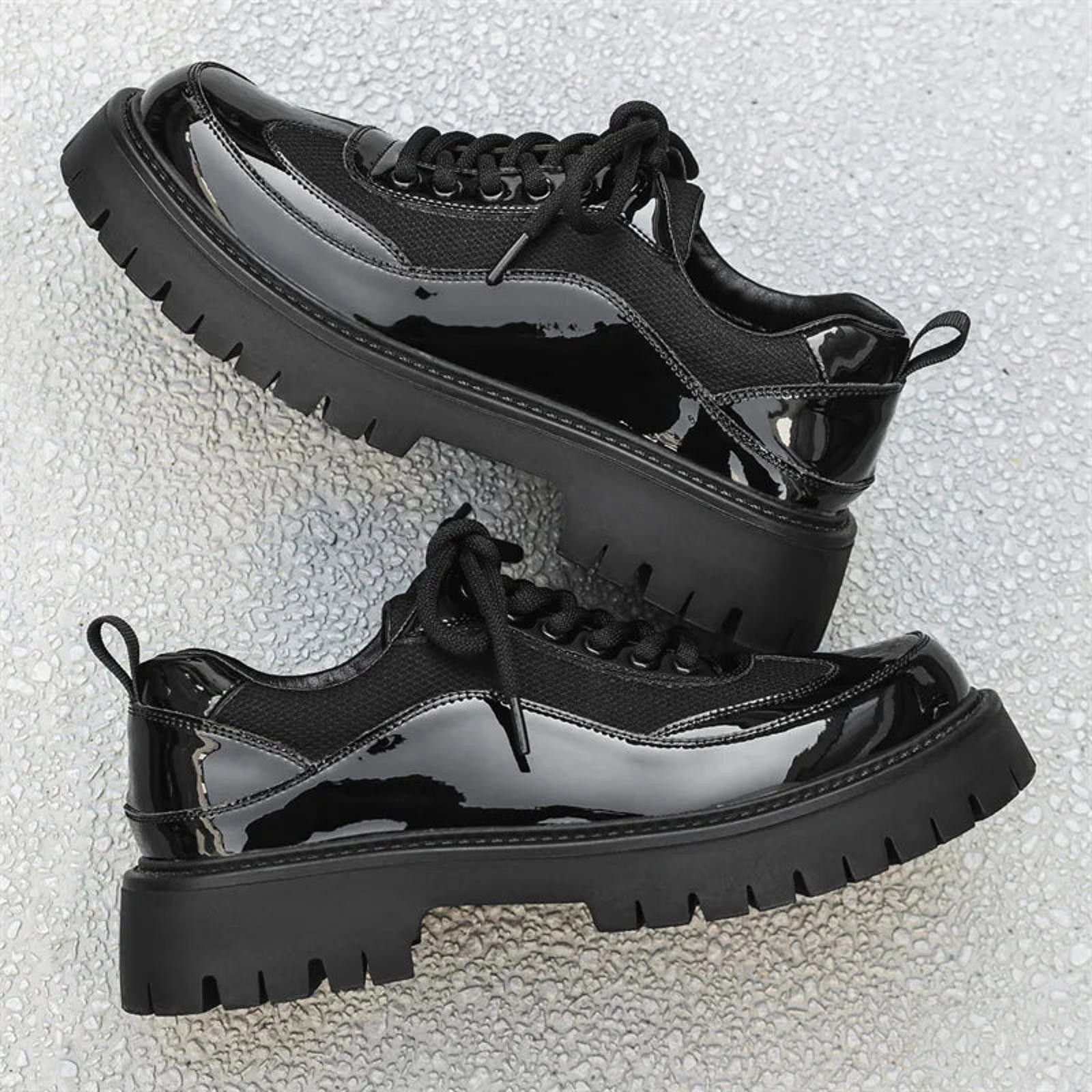 Leather Faux Leather Hybrid Mesh/Patent Plaform Boots Shoes Size US 9 / EU 42 - 6 Thumbnail