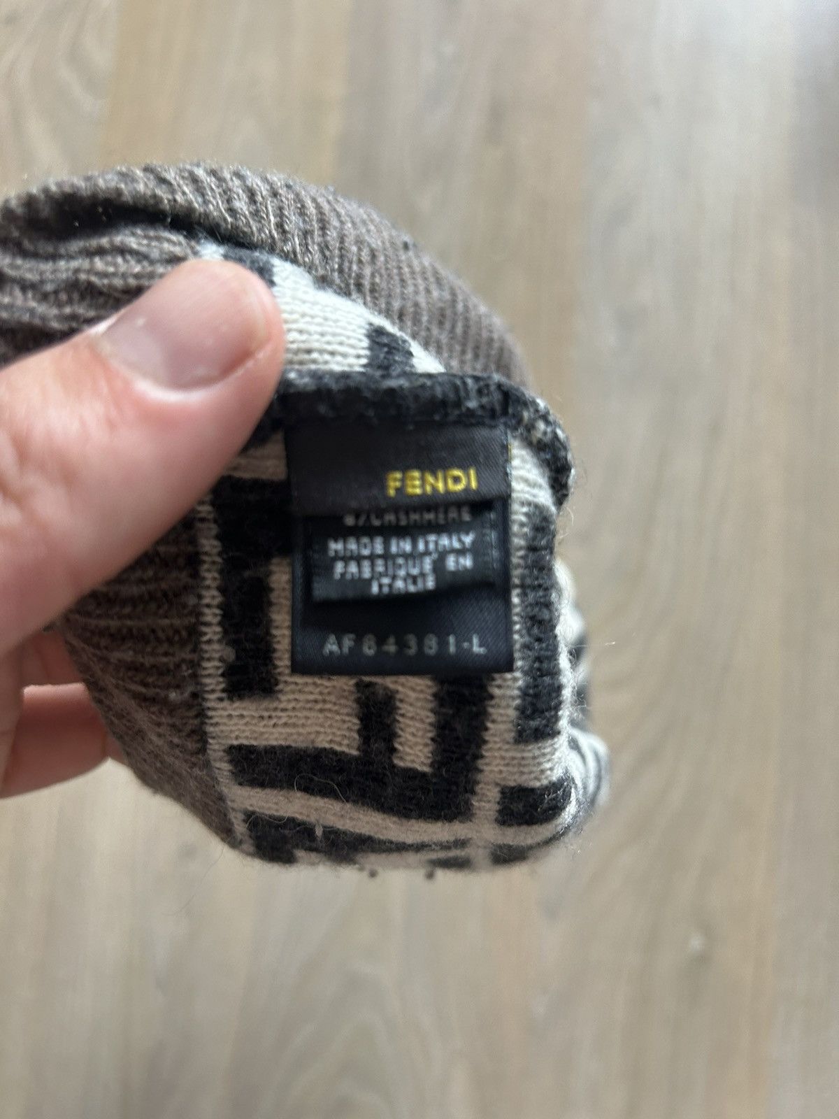 Fendi Wool/Cashmere FF Zucca Monogram Beanie Size ONE SIZE - 3 Thumbnail