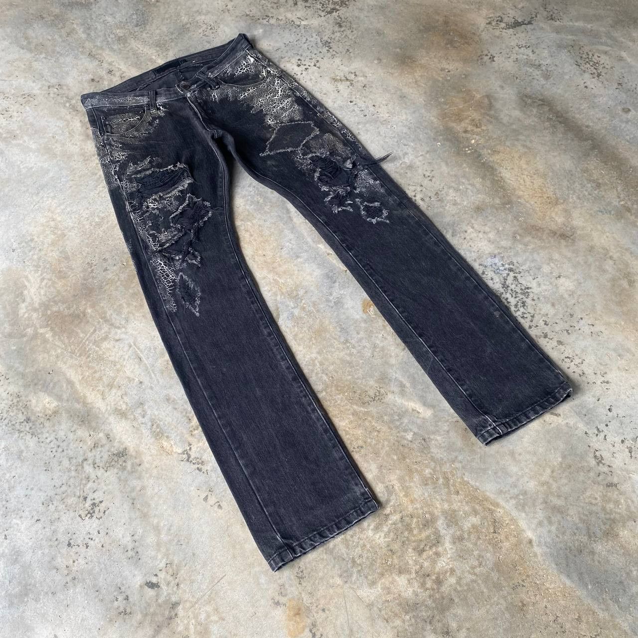 JACKROSE Rare Jackrose Luv Maison Python+Spider Web Distressed Denim Size US 28 / EU 44 - 2 Thumbnail