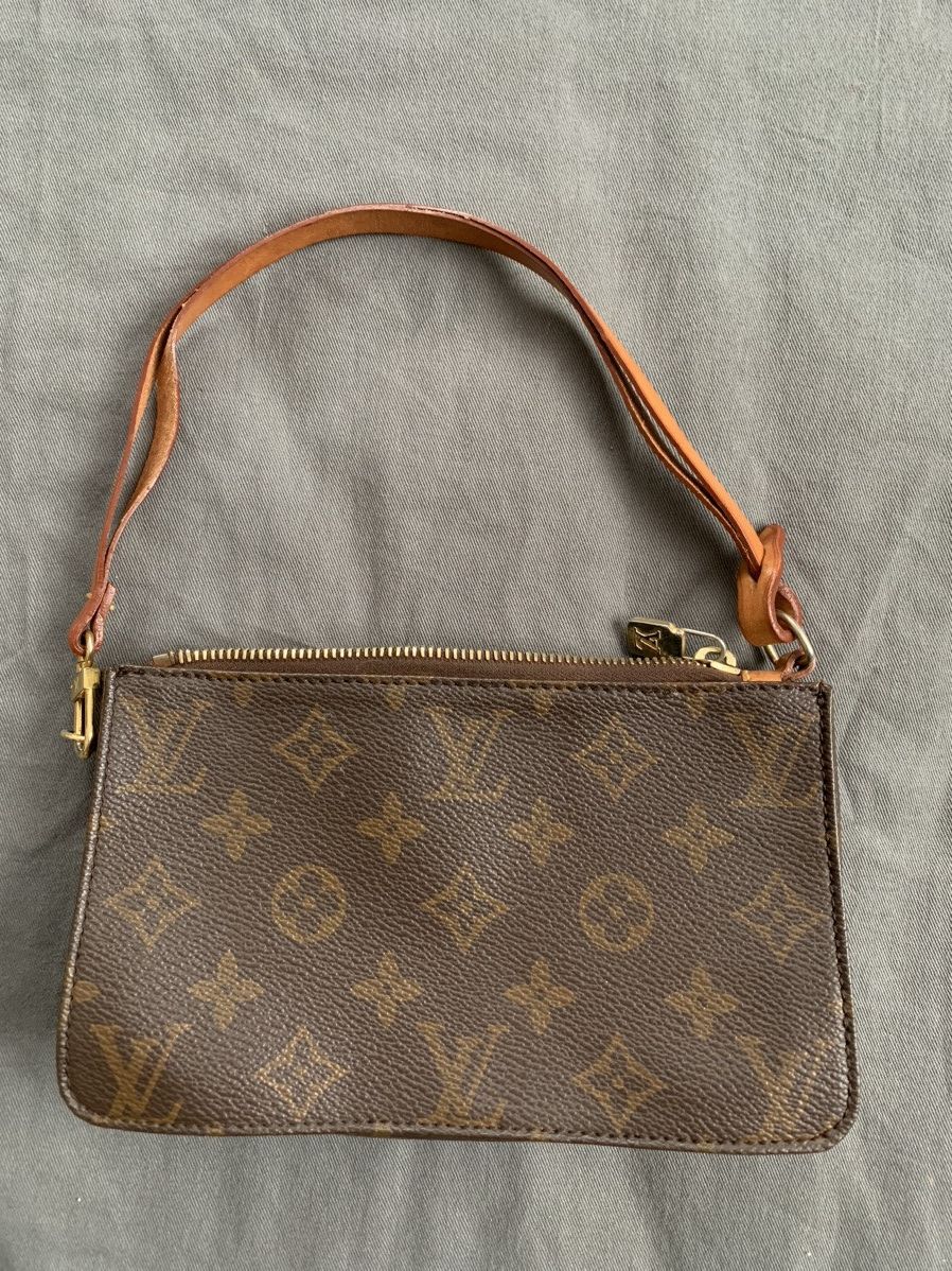 image of Louis Vuitton Brown Monogram Mini Pochette Leather Handbag, Women's