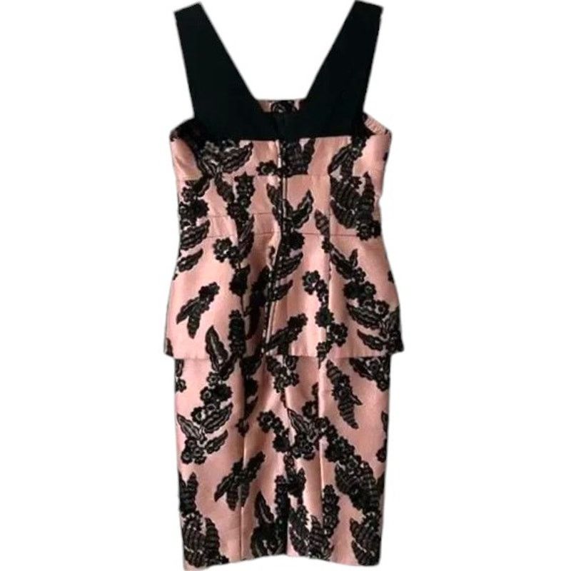 Marc Jacobs Marc Jacobs Pink Black Embroidered Sleeveless Midi Dress,US4 Size S / US 4 / IT 40 - 8 Thumbnail