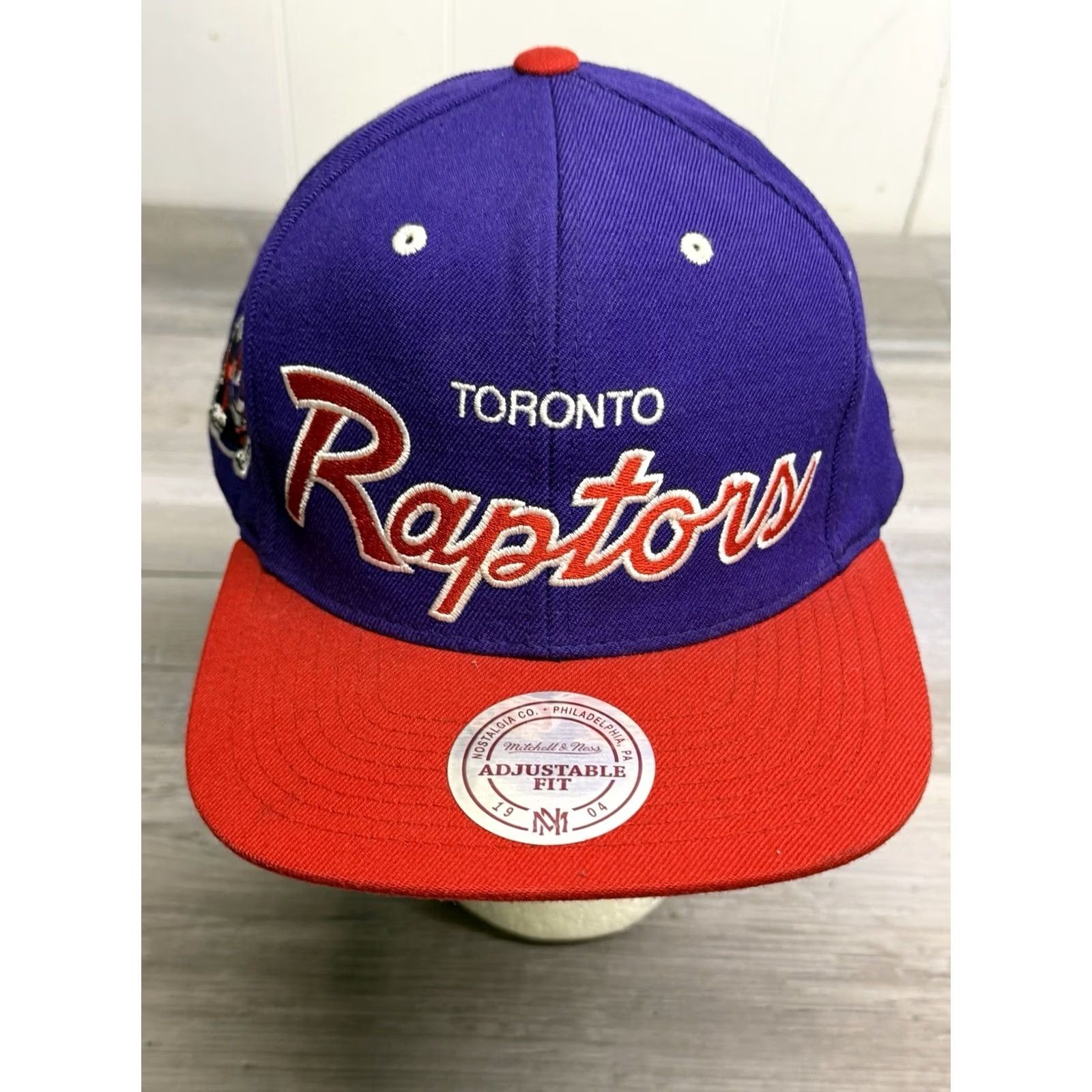 Mitchell & Ness MITCHELL & NESS NBA Toronto Raptors Team Script Snapback Hat Purple Red Mens OSFA Cap Size ONE SIZE - 2 Thumbnail