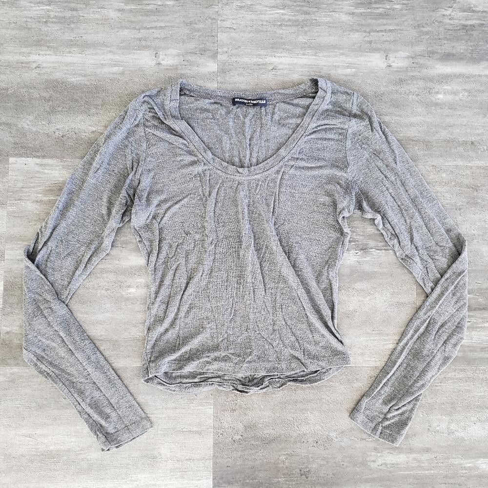Designer Grey Classic Cropped BM Long Sleeve Size ONE SIZE - 1 Thumbnail