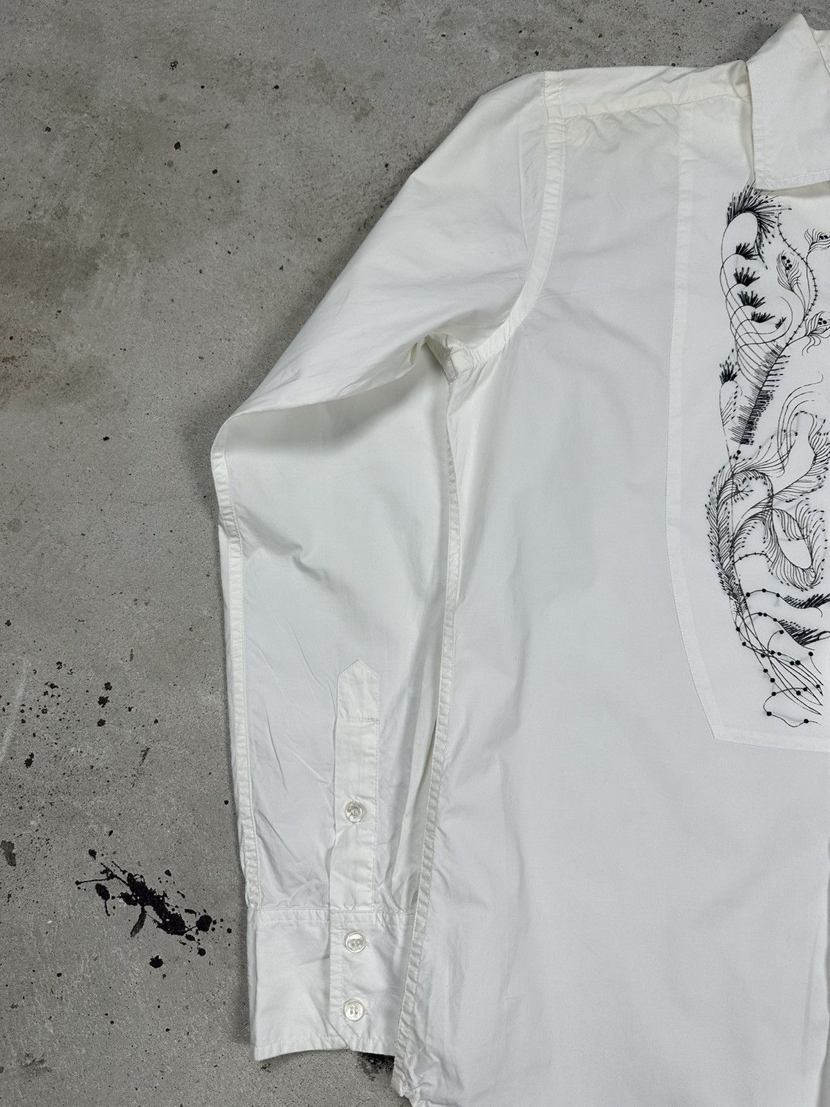 Etro Etro Milano Floral Embroidered Long Sleeve White Shirt Size US L / EU 52-54 / 3 - 4 Thumbnail