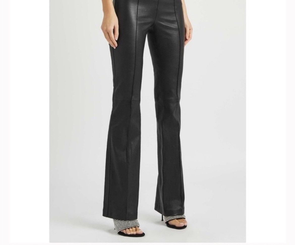Helmut Lang Helmut Lang black lambskin side zip leather bootcut pants Size 24" / US 00 / IT 34 - 1 Thumbnail