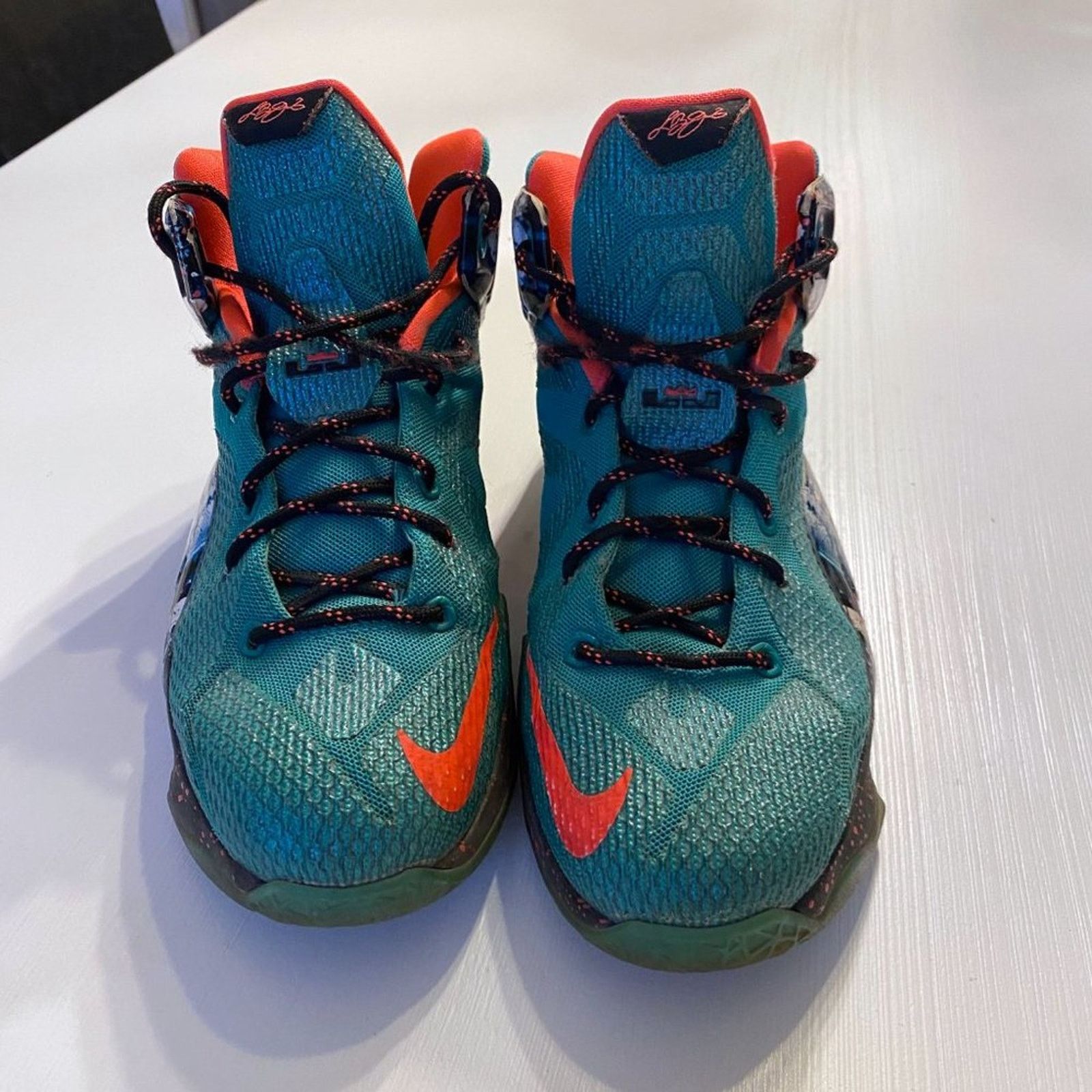 Nike Nike Lebron James 12 Emerald Green Youth Shoes 7Y 685181-303 Size US 7 / EU 40 - 4 Thumbnail