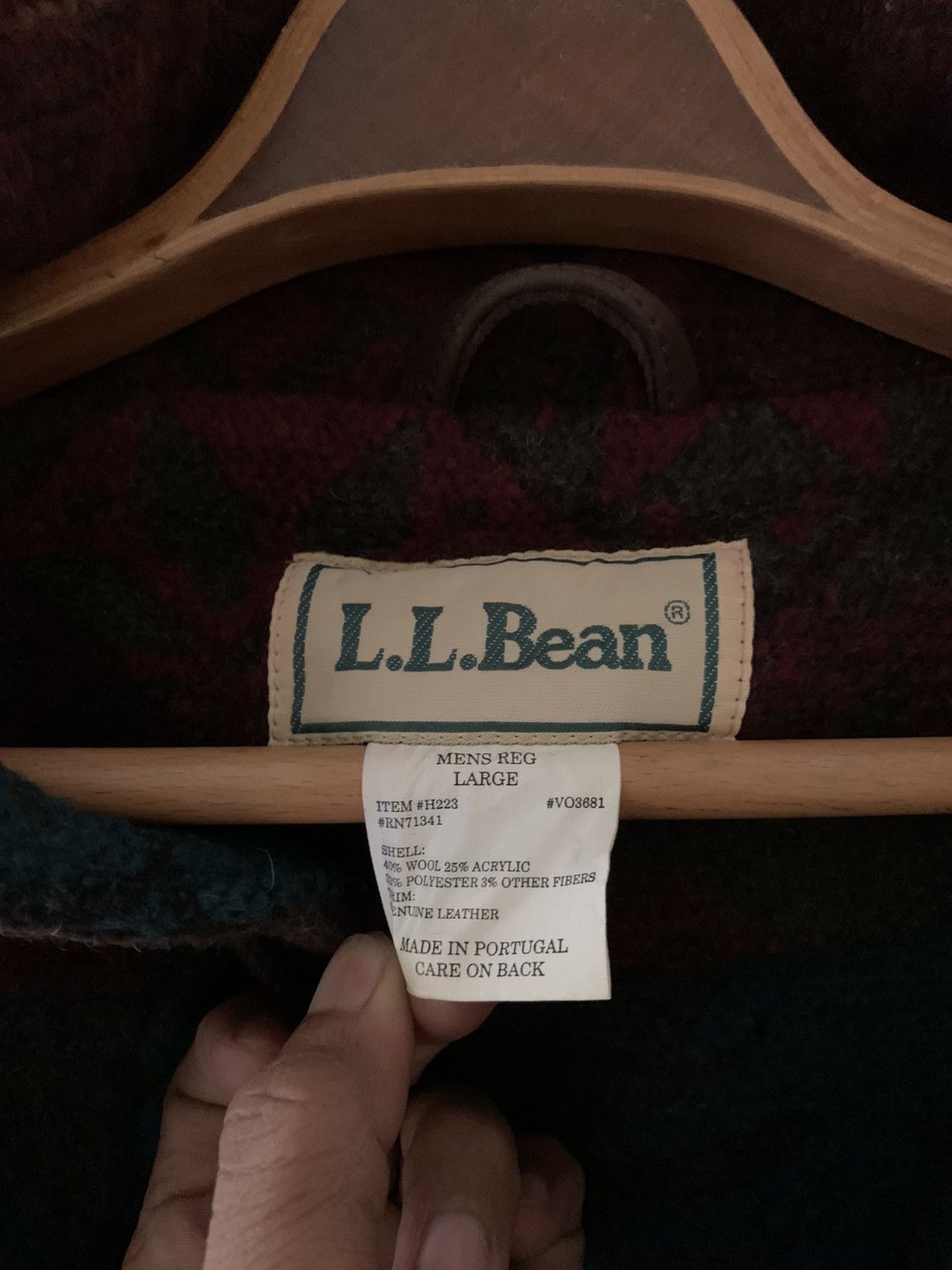 L.L. Bean LL BEAM native Navajo wool hoodie motive made In PORTUGAL Size US S / EU 44-46 / 1 - 9 Thumbnail