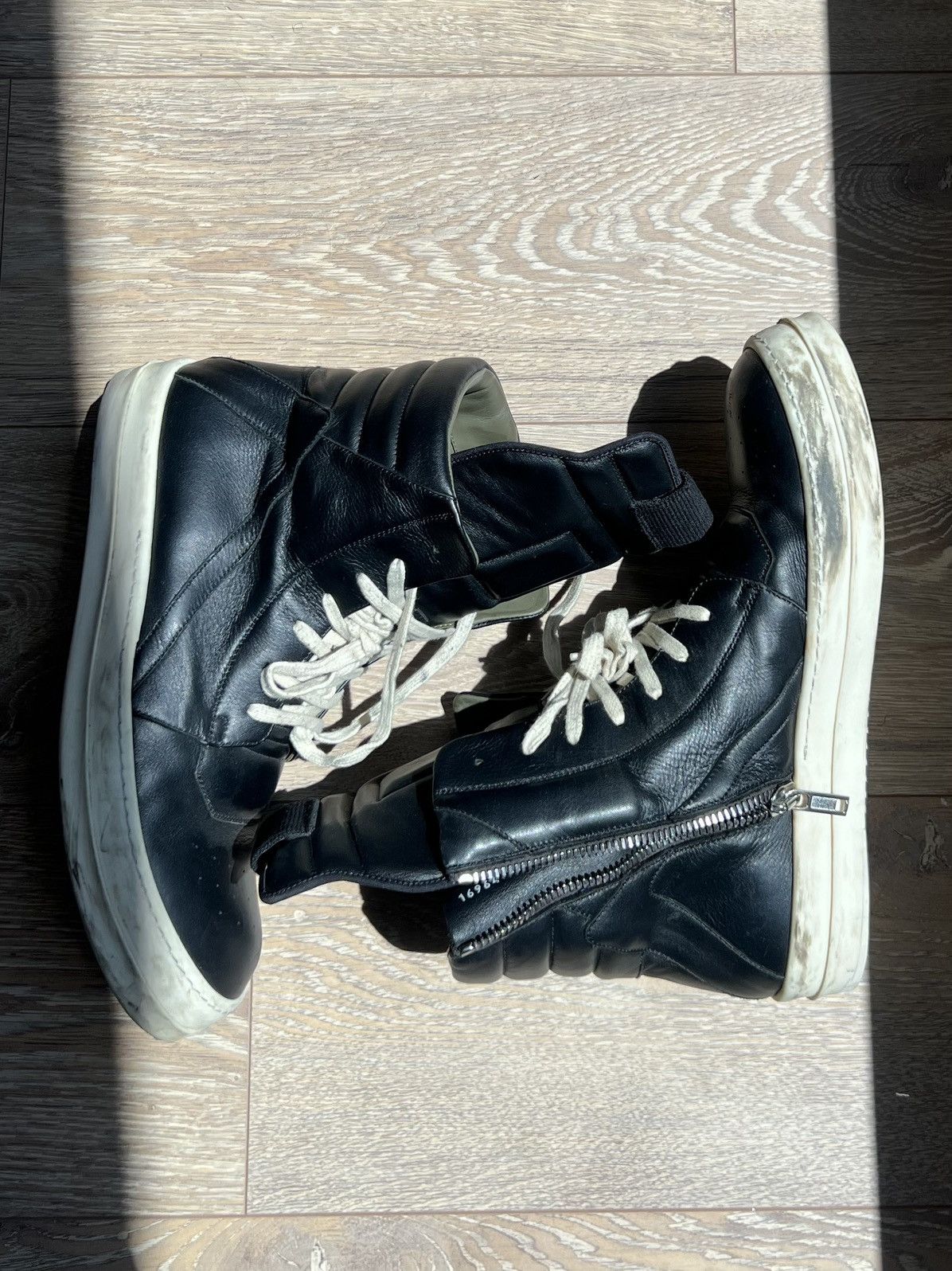 image of Rick Owens Geobasket Black Shoes, Men's (Size 12)