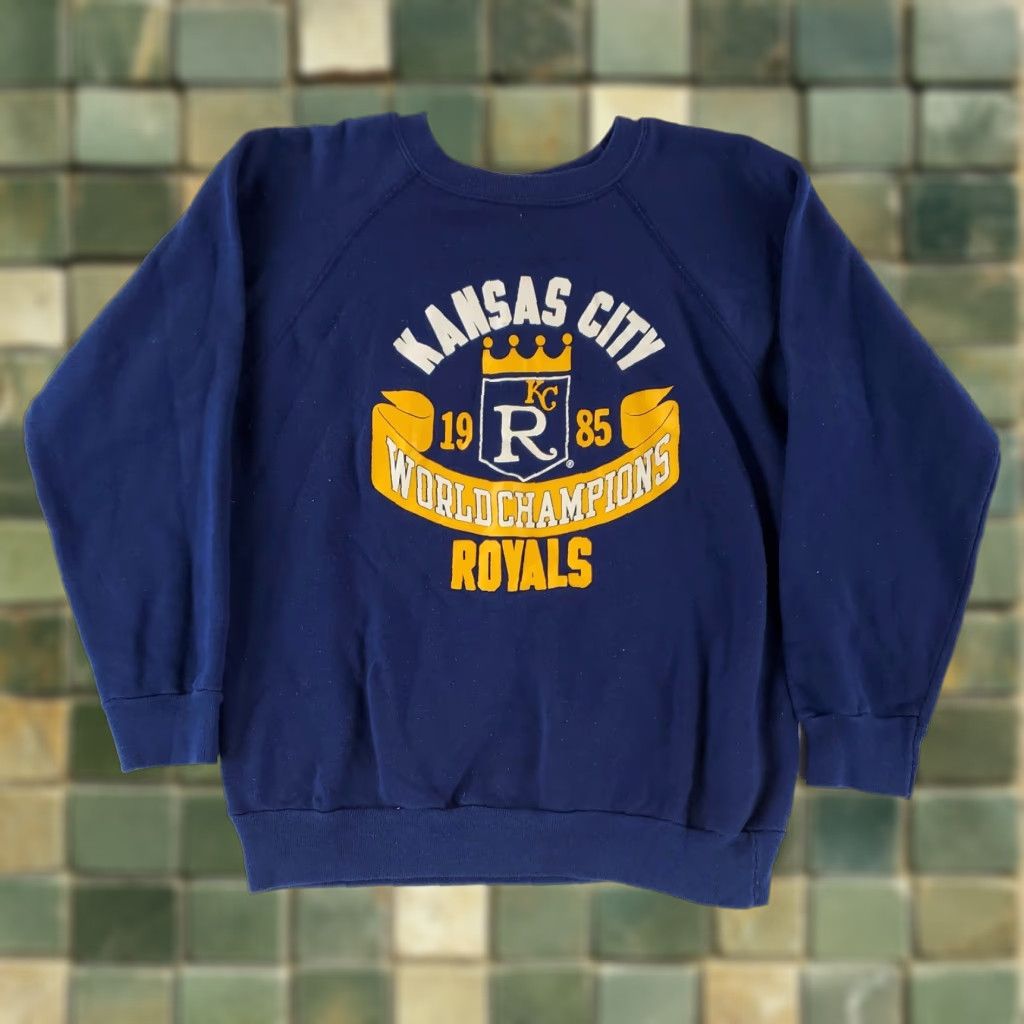 Champion VINTAGE Champion Sweatshirt Kansas City Royals 1985 World Series Blue Mens L/M Size US M / EU 48-50 / 2 - 1 Thumbnail