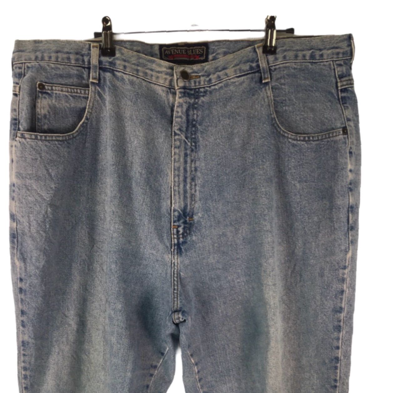 Avenue Avenue Blues Women's Tapered Denim Jeans Size 24 Petite Blue Light Wash Size 42" / US 20 - 6 Thumbnail