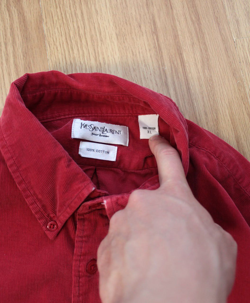 Yves Saint Laurent 🔥 Vintage YSL Yves Saint Laurent Corduroy Dirty Shirt Y2K Size US XL / EU 56 / 4 - 4 Thumbnail