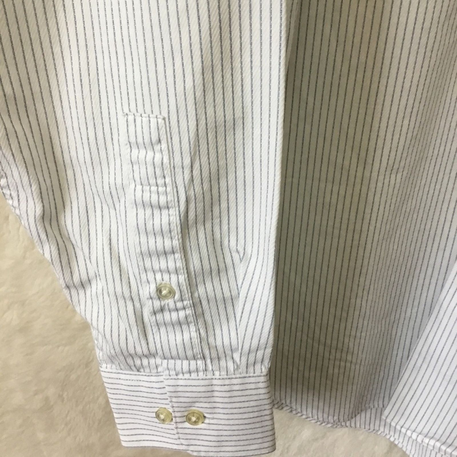 Calvin Klein Calvin Klein White&Blue Stripes Long Sleeve Shirt Size US M / EU 48-50 / 2 - 3 Thumbnail