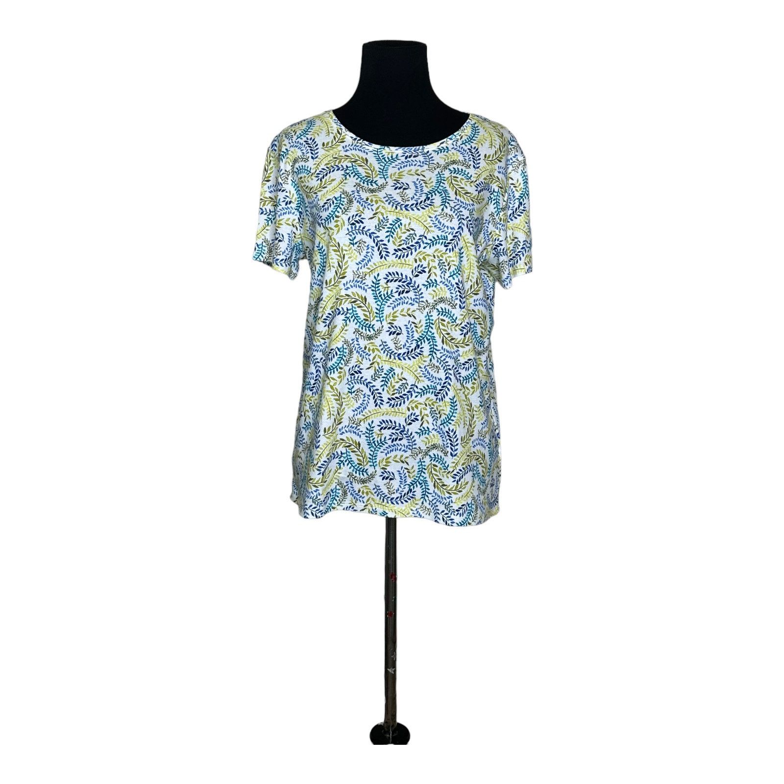 Croft & Barrow Croft & Barrow white leaves print short sleeves tee size PM Size M / US 6-8 / IT 42-44 - 4 Thumbnail