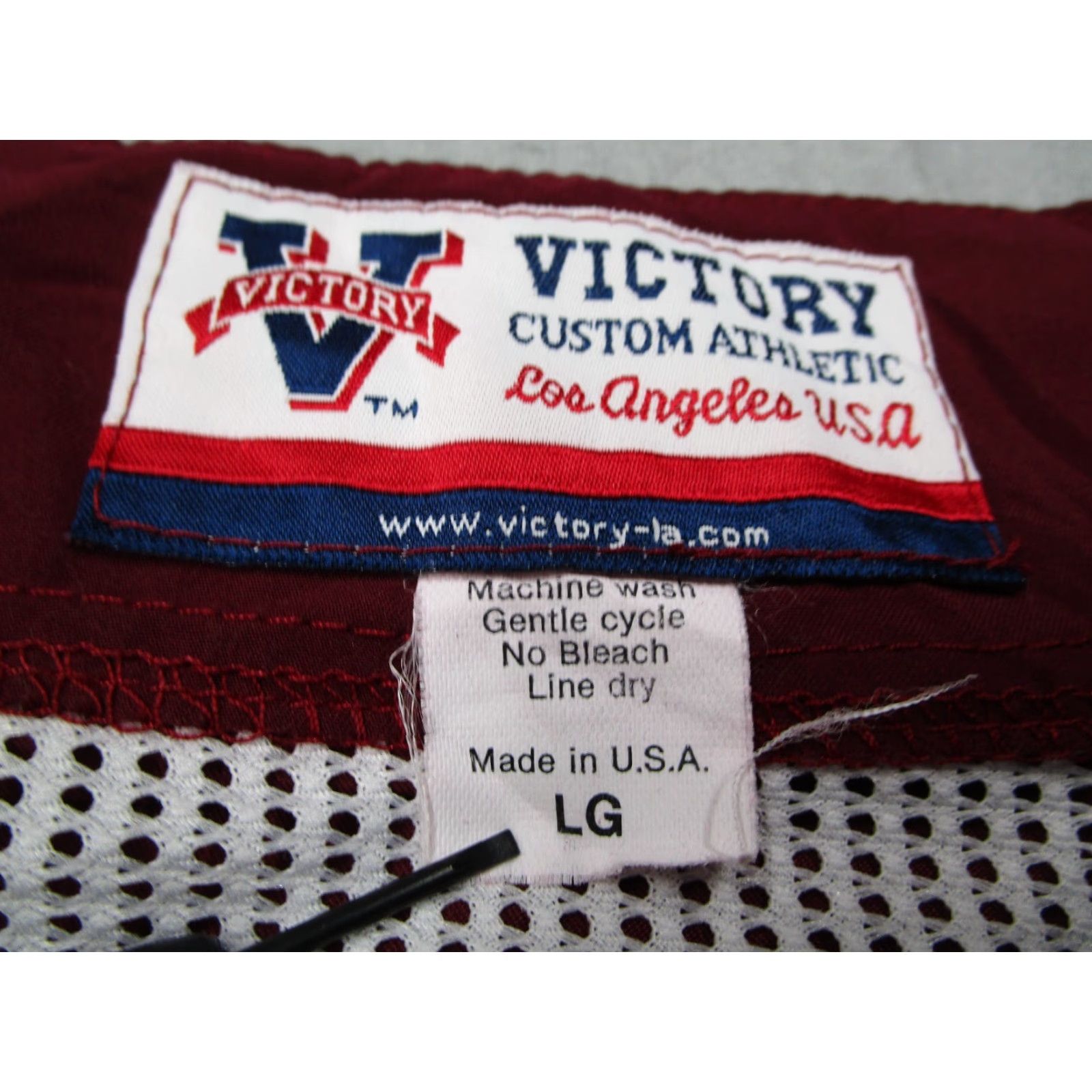 VINTAGE Victory Jacket Mens L Red Saddleback Baseball Short Sleeve Pullover Windbreaker City Sports 90s Dad Retro Outdoor Pockets Logo
