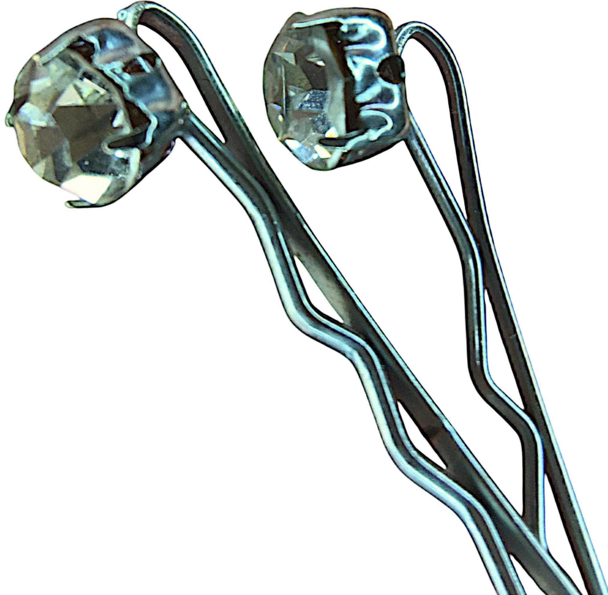Other Antique Silver-Tone Hairpins with Faceted Rhinestones Size ONE SIZE - 9 Thumbnail