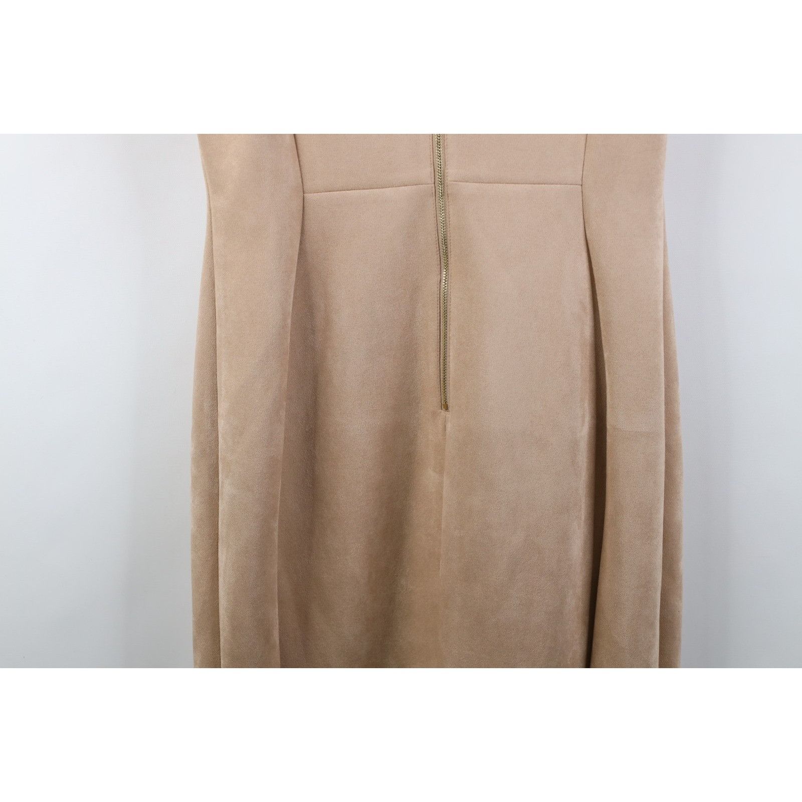 Calvin Klein Calvin Klein Beige Faux Scuba Suede Petal Sleeve Dress Size XL / US 12-14 / IT 48-50 - 18 Thumbnail