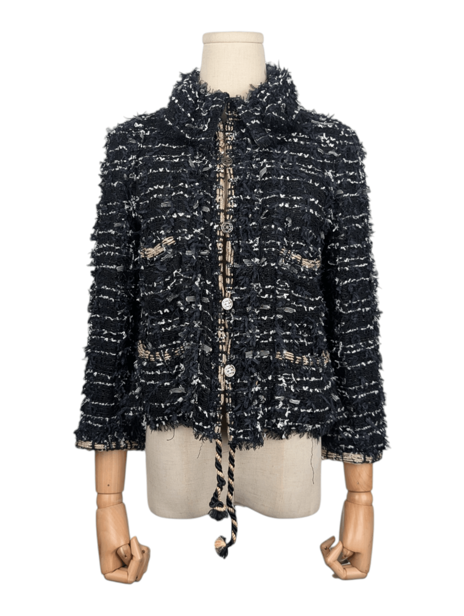 Chanel Black Tweed Jacket With Enamelled "CC" Bottlecap Buttons Size S / US 4 / IT 40 - 1 Thumbnail