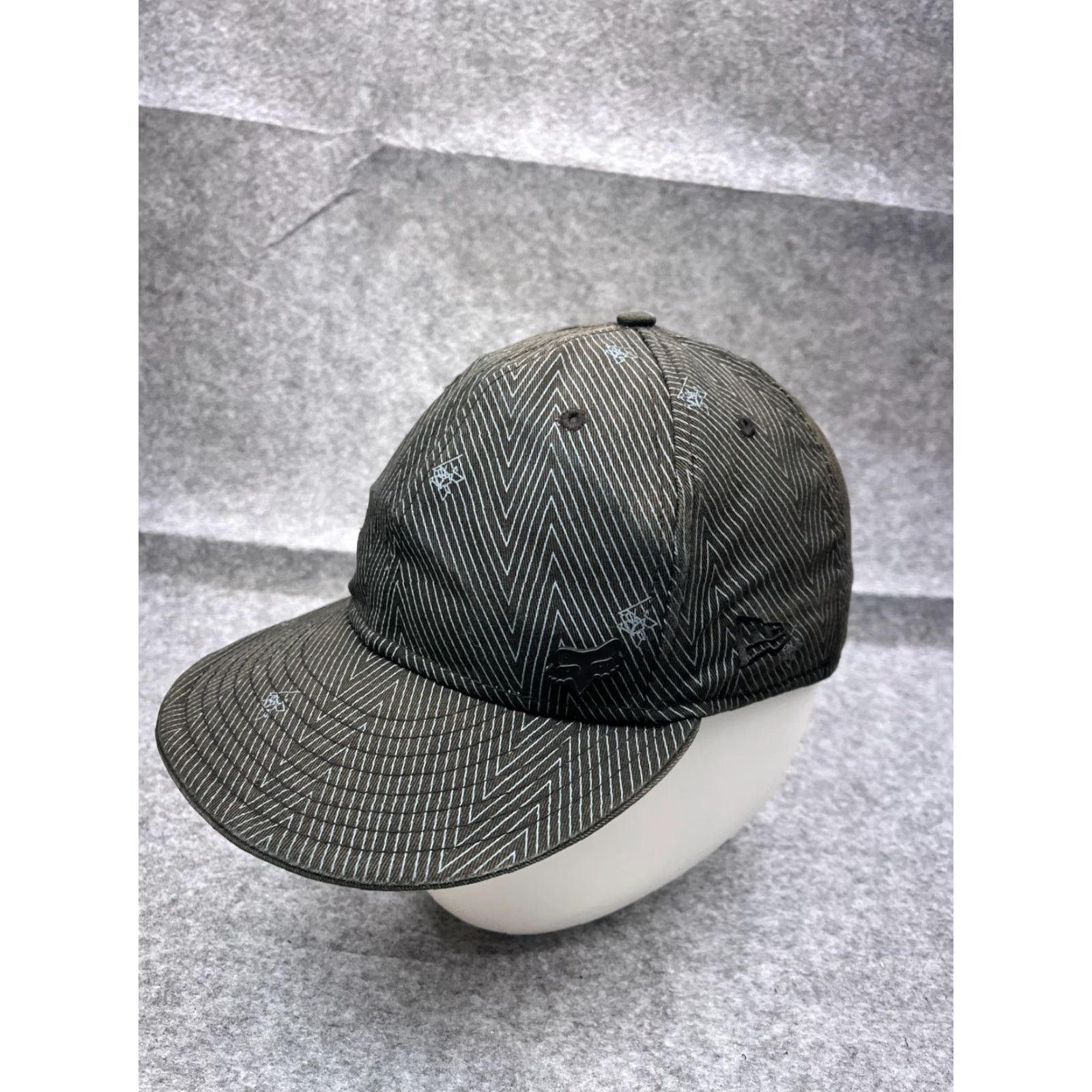 New Era New Era Fox Racing Hat Cap Fitted 7 1/4 Adult Black Cotton Geometric AOP 100% Nylon? Wait. Size ONE SIZE - 4 Thumbnail