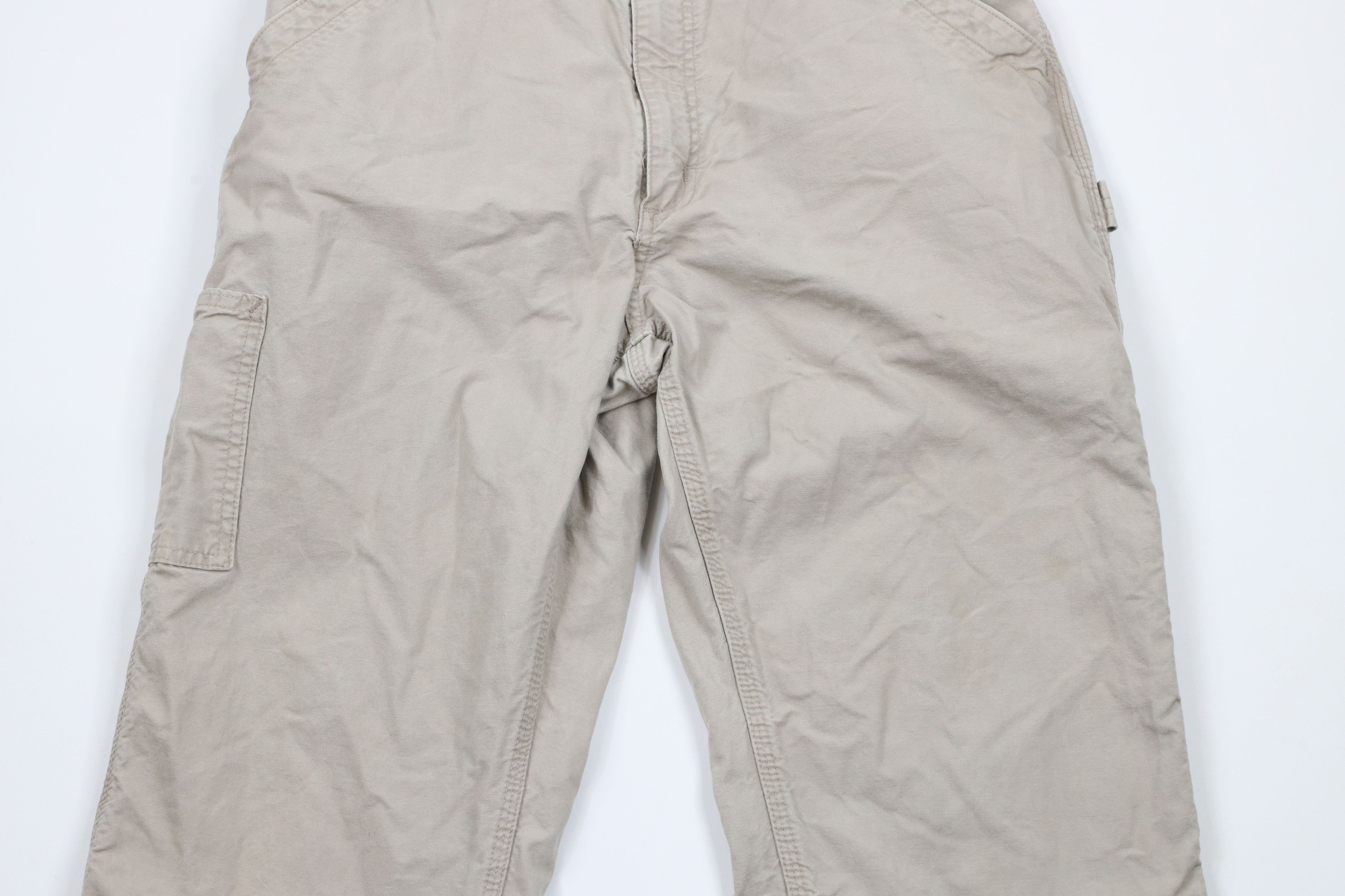 Carhartt × Vintage Vintage Carhartt Spell Out Wide Leg Dungaree Pants Tan Size US 34 / EU 50 - 3 Thumbnail