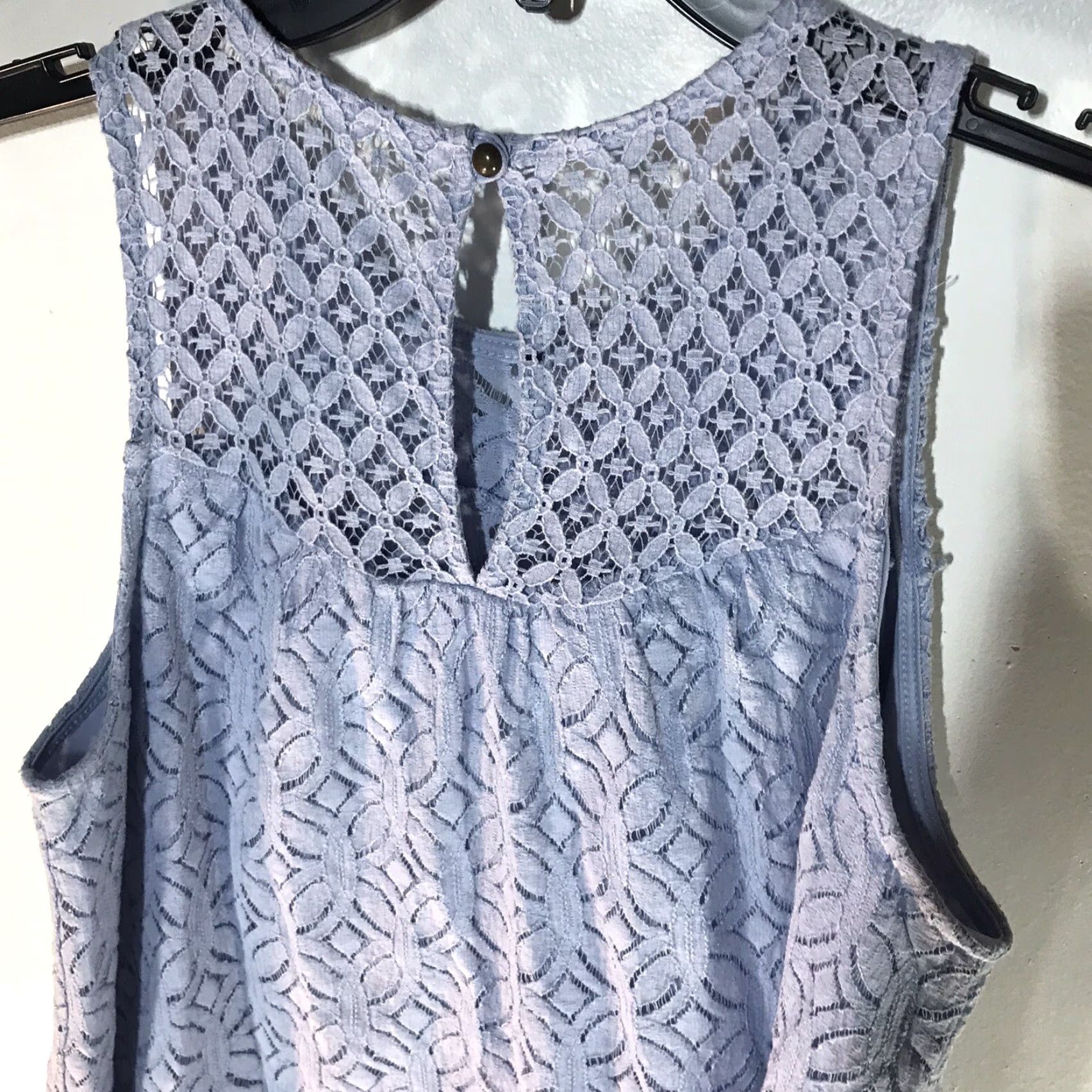 Vintage Jolt Women's A-Line Crochet Dress Sleeveless Knee Length Spring Summer Blue Clothing Size L / US 10 / IT 46 - 3 Thumbnail