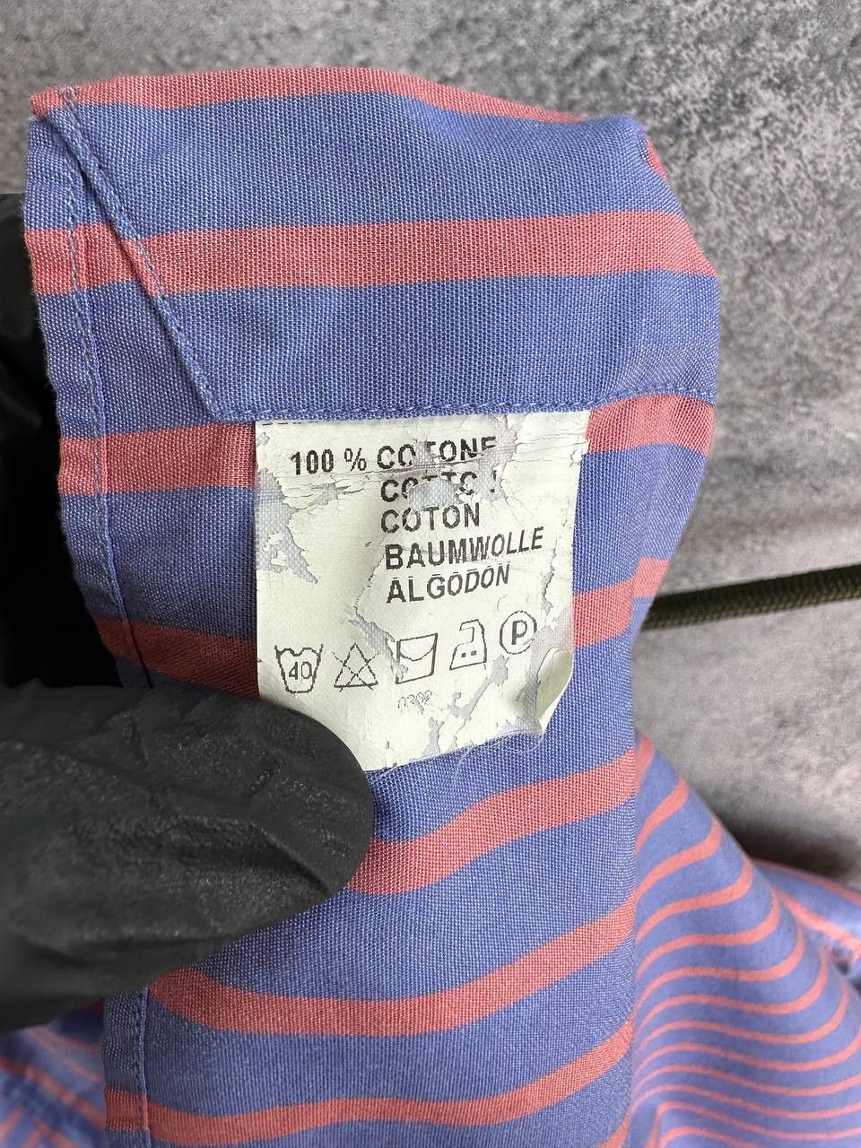 Other ORIAN dal 1968 Striped Button Up Shirt Blue & Coral Cotton Size US L / EU 52-54 / 3 - 11 Thumbnail