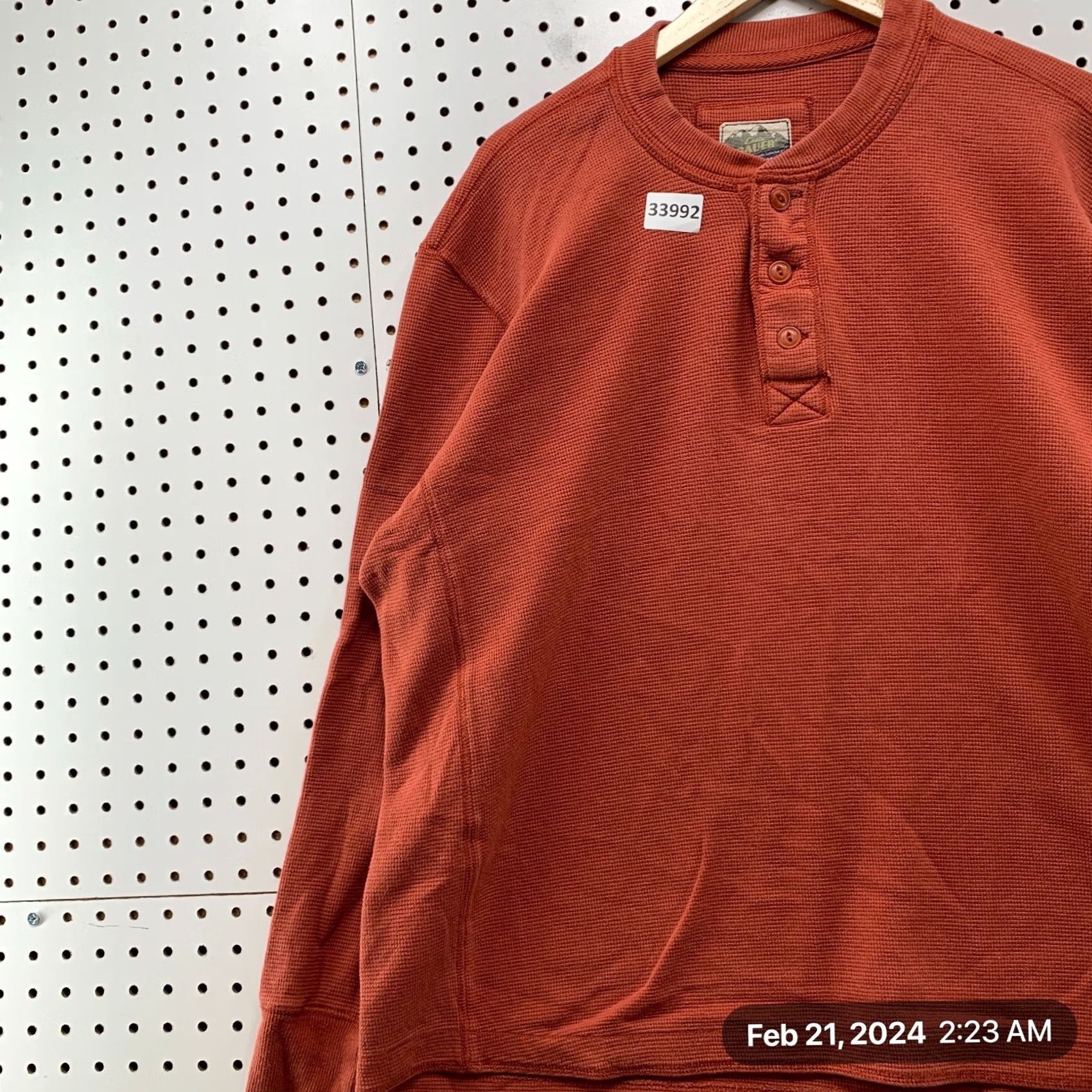 Eddie Bauer Eddie Bauer Henley Theral SHirt Mens XL Rust Orange Long Sleeve Outdoor Thermal Shirt Mens XL Orange Size US XL / EU 56 / 4 - 4 Thumbnail