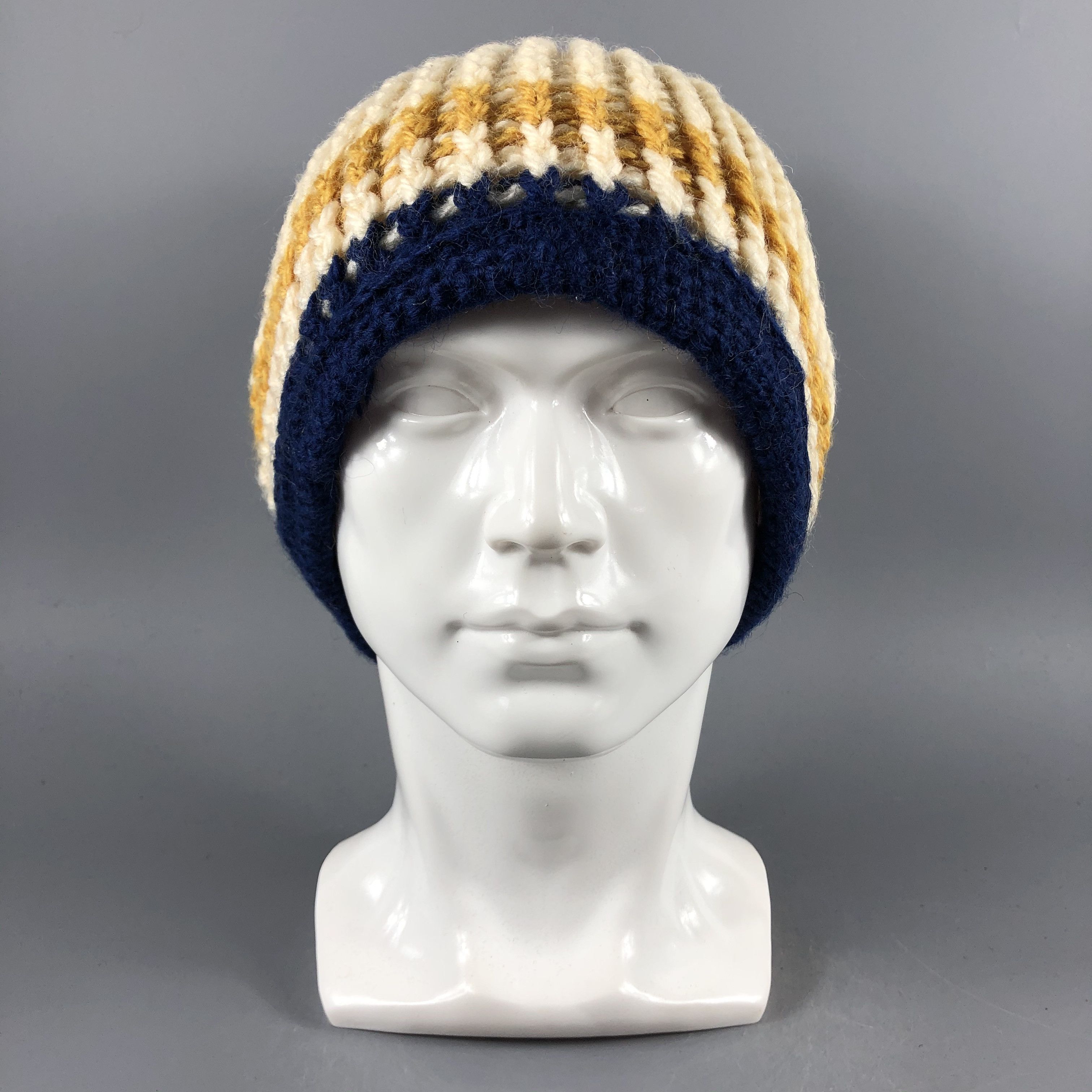 image of Vintage Knit Pompom Beanie Snow Hat Snow Cap -D1235, Men's