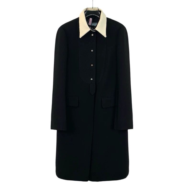 Prada Prada Black Wool Long Sleeve Coat - dmc Size US S / EU 44-46 / 1 - 1 Thumbnail