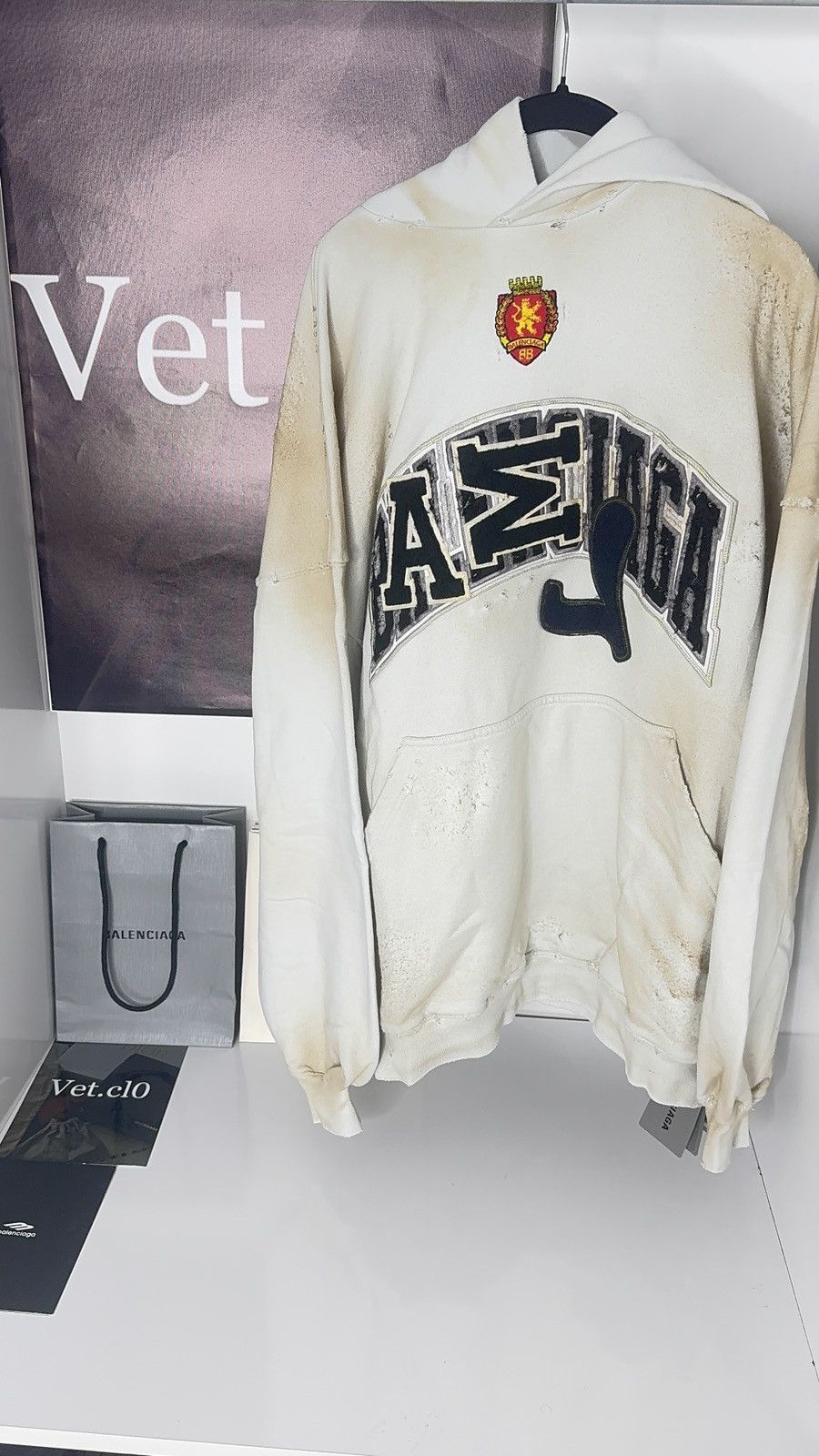 Balenciaga ✅ Balenciaga White Distressed Skater Hoodie 1 Size US XS / EU 42 / 0 - 1 Thumbnail