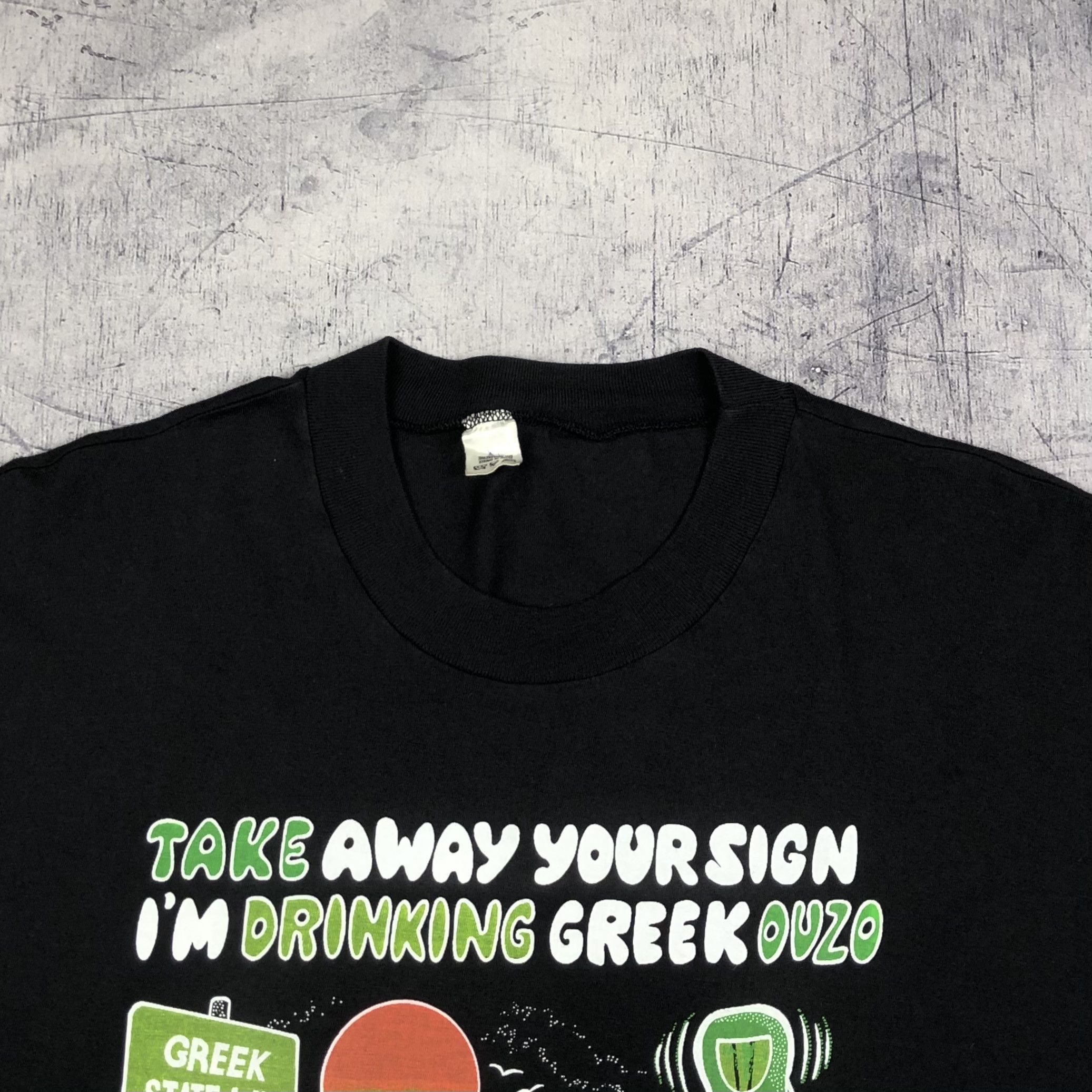 Vintage Vintage Drinking Greek Ouzo Adult Joke Tee Size US L / EU 52-54 / 3 - 7 Thumbnail