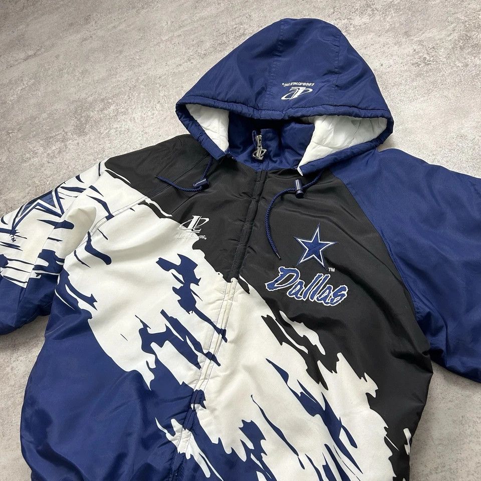 Logo Athletic × NFL × Vintage DALLAS COWBOYS LOGO ATHLETIC SPLASH PUFFER JACKET HOODIE Size US XL / EU 56 / 4 - 3 Thumbnail