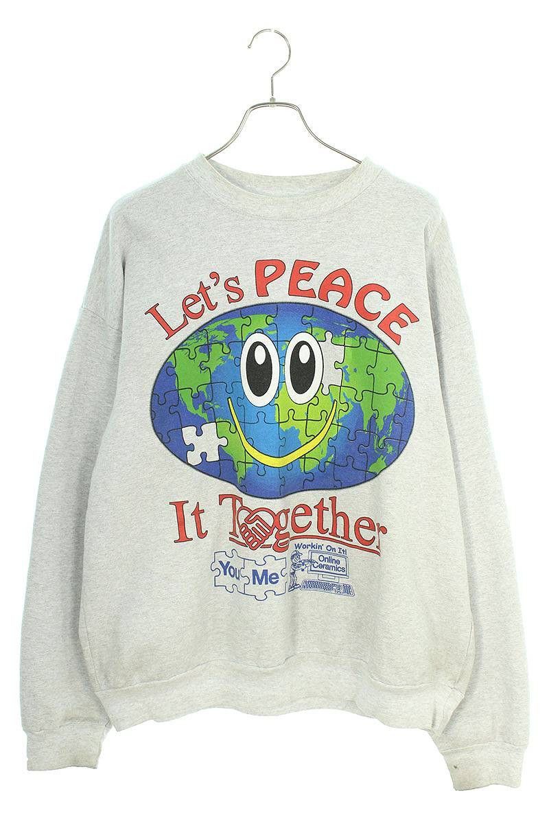 image of Online Ceramics "let's Peace It Together" Sweatshirt in Grey, Men's (Size XL)