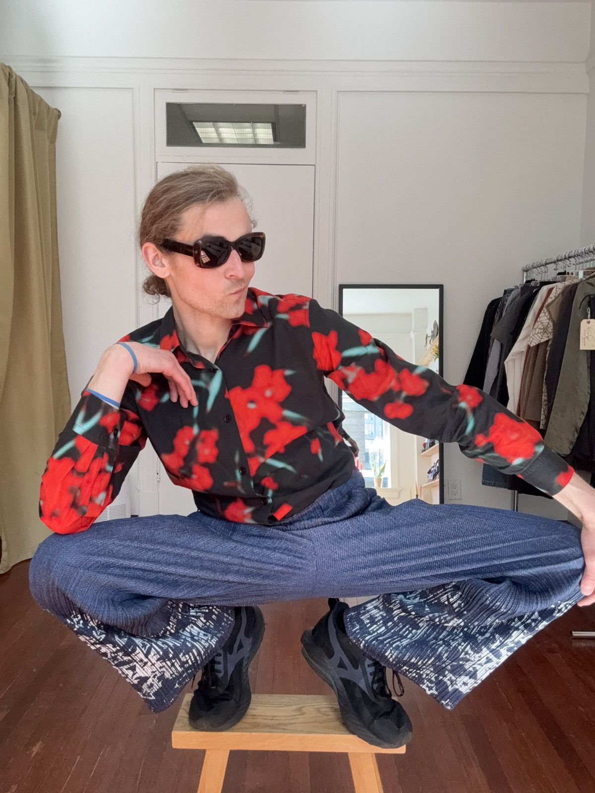 Pleats Please Issey Miyake PLEATS PLEASE Trompe L’Oeil Denim Printed Pants Size US 32 / EU 48 - 19 Thumbnail