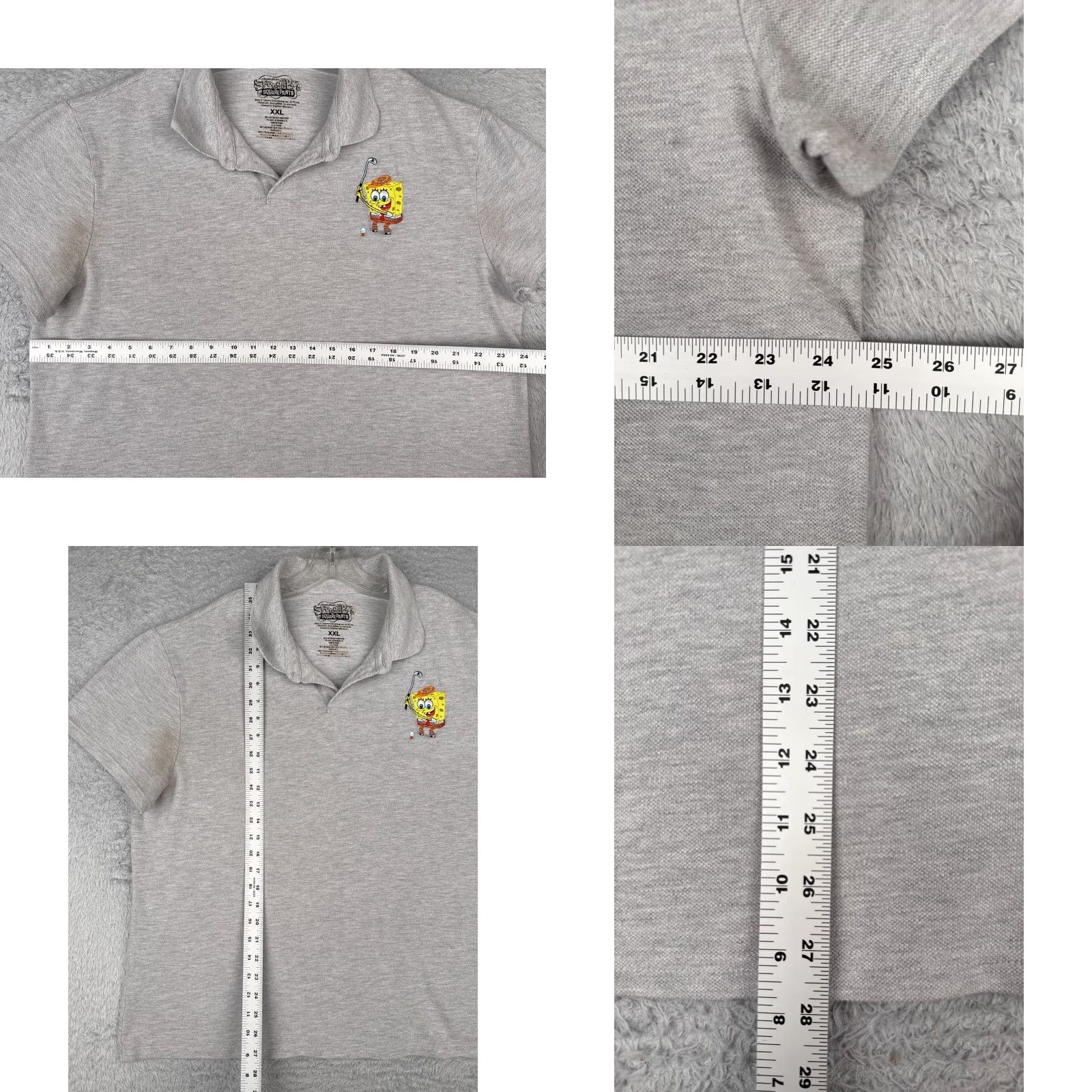 Nickelodeon Nickelodeon SpongeBob SquarePants Polo Shirt Men 2XL Gray Polo Short Sleeve Slim Casual Golf Sport Shirt Size US XXL / EU 58 / 5 - 8 Thumbnail