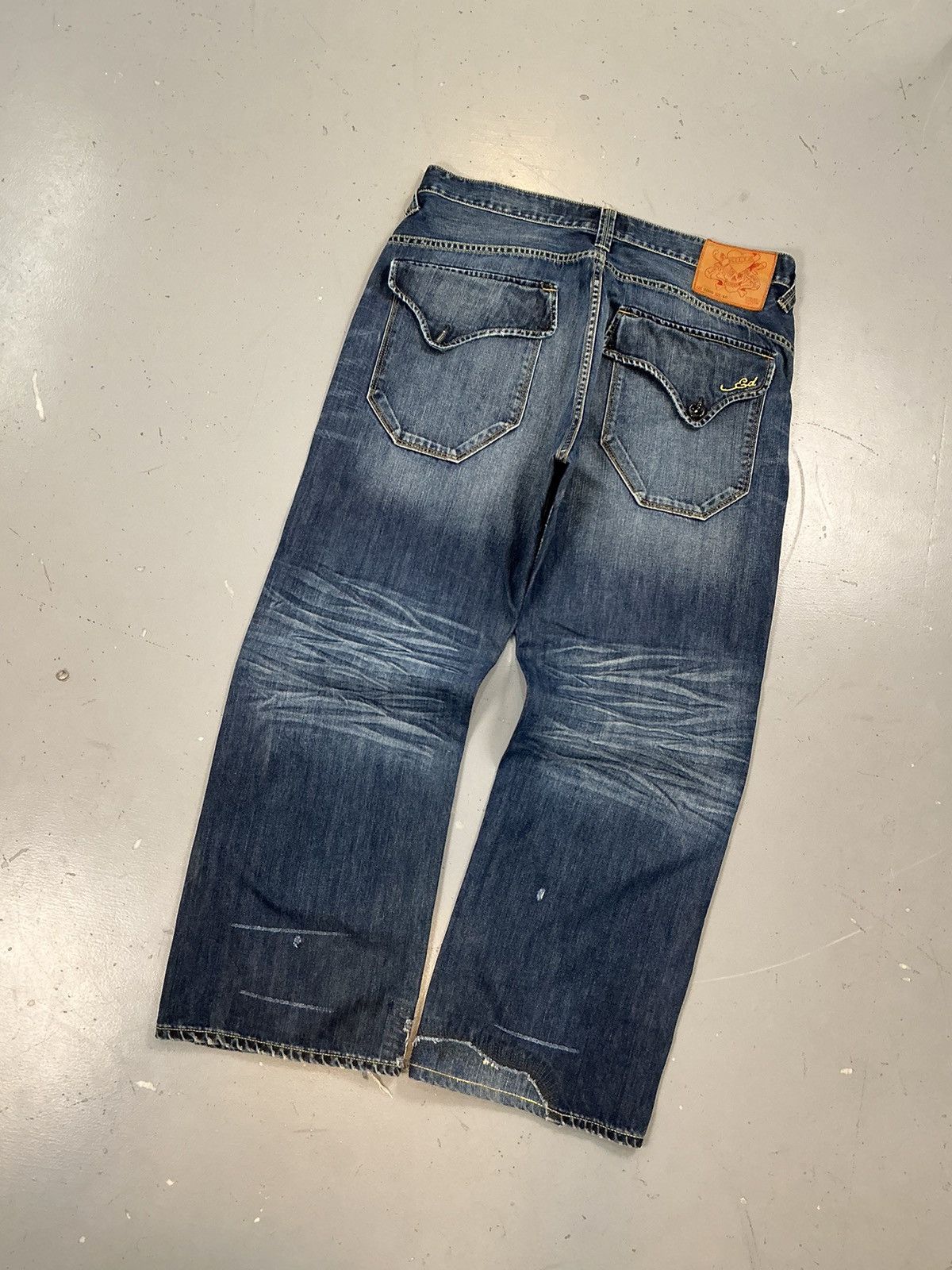 Ed Hardy × Vintage Vintage Edhardy loose fit big pocket distressed denim Size US 40 / EU 56 - 8 Thumbnail