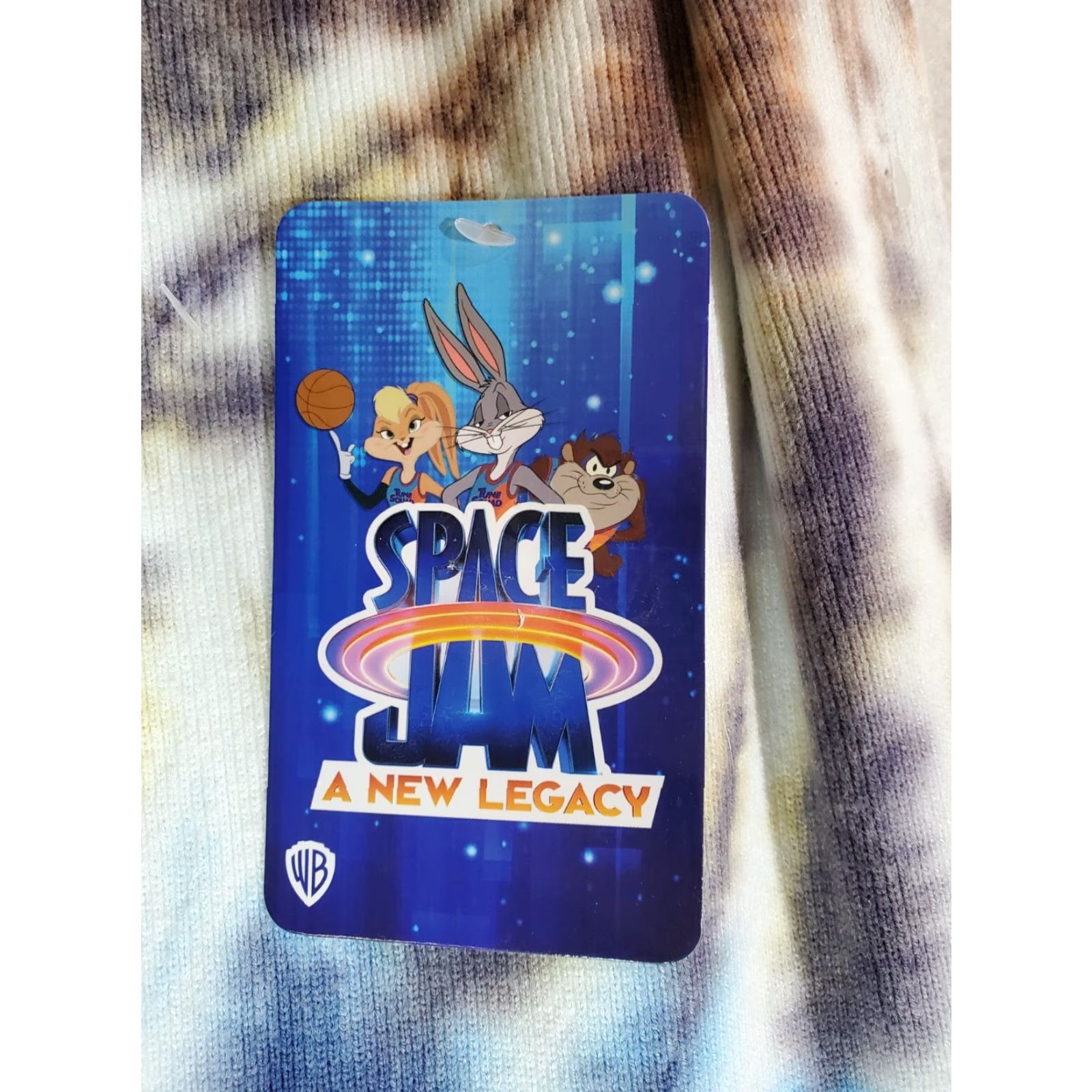 Logo 7 VINTAGE? No, not vintage. The item is NWT Space Jam A New Legacy SCARF - Tie Dye with Fringe & Embroidered Logo Size ONE SIZE - 4 Thumbnail