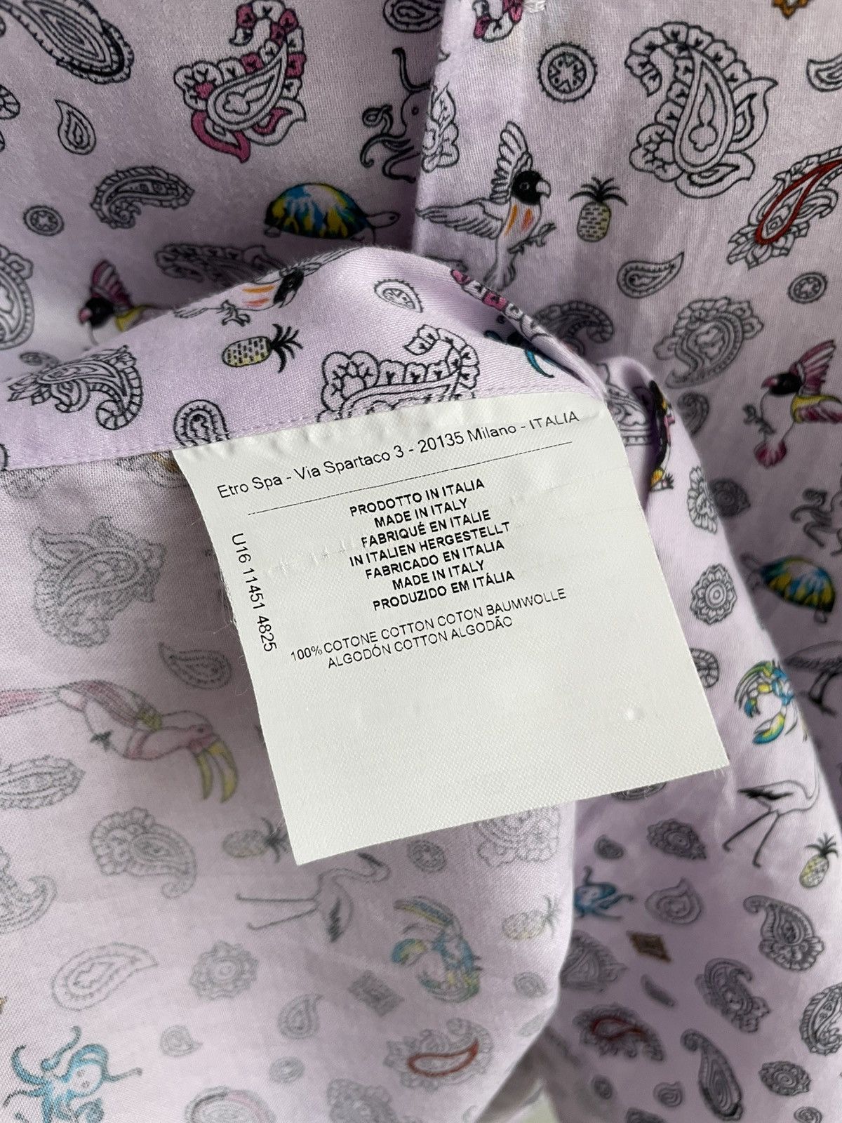 Etro Etro Milano Monogram animals print pink Shirt Size US XL / EU 56 / 4 - 6 Thumbnail