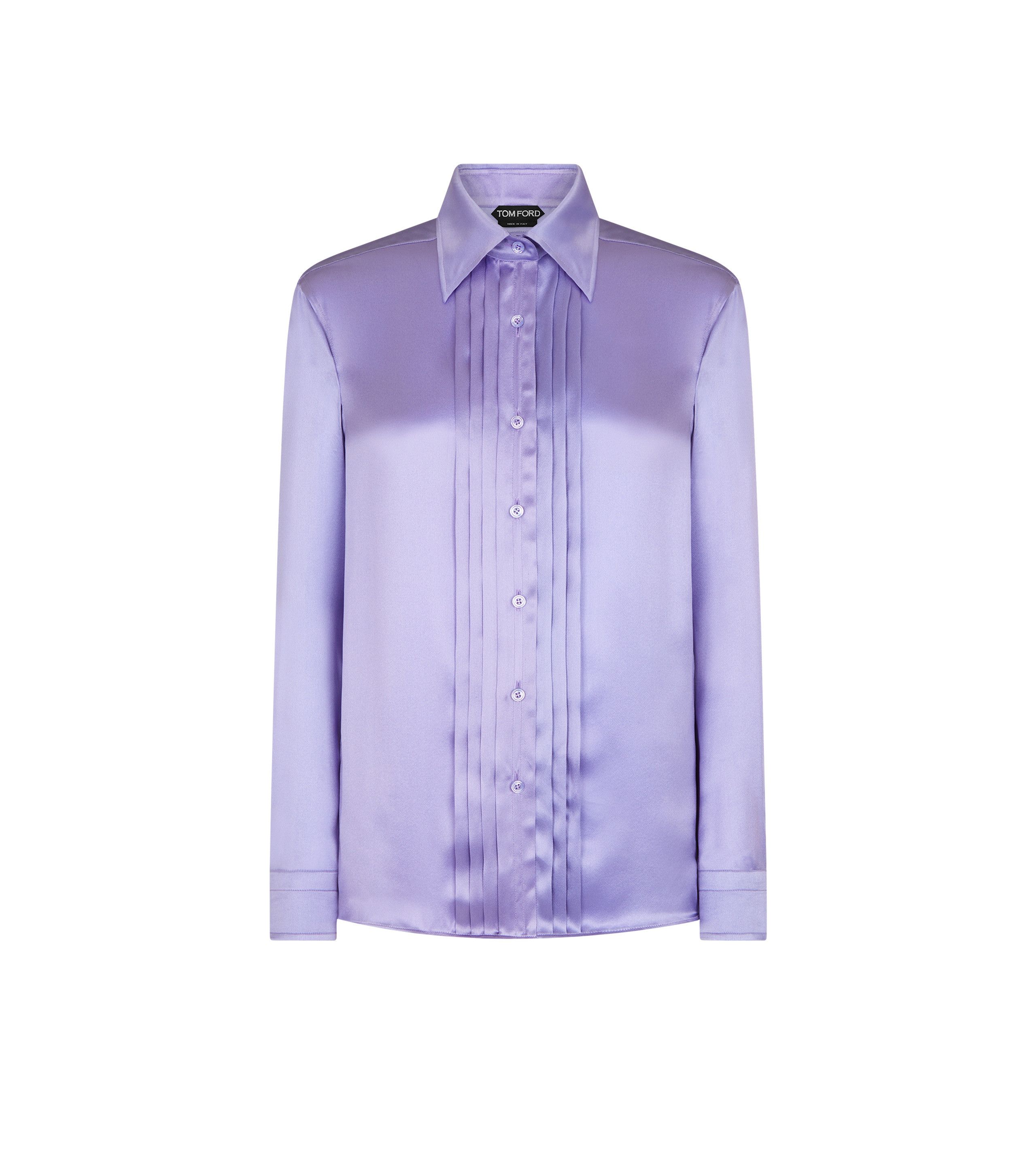 Tom Ford o1w1db10525 CA3269 Plastron Shirt in Lilac Size XS / US 0-2 / IT 36-38 - 1 Preview